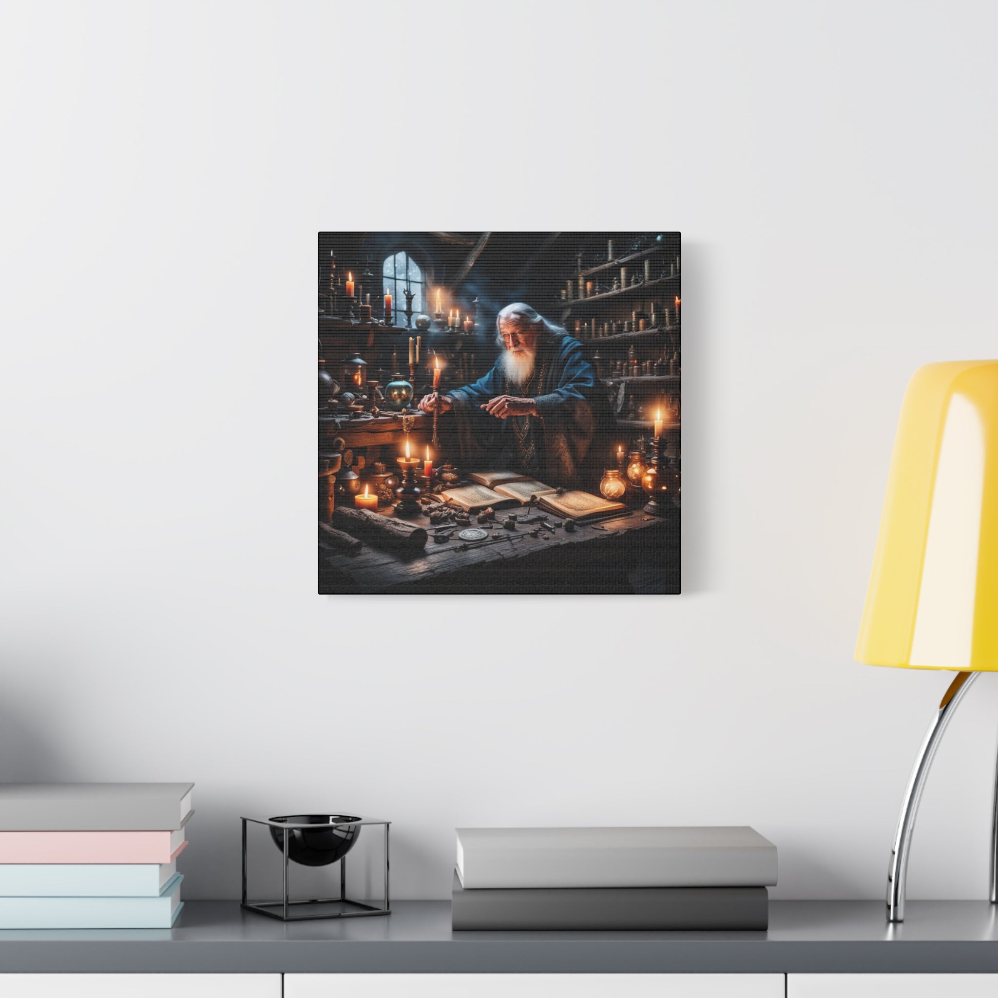 Conjuring Canvas Art, Fantasy Wall Decor, Sorcery Home Decor, Unique Gift for Magic Lovers, Wizard Wall Art, Cozy Vibes