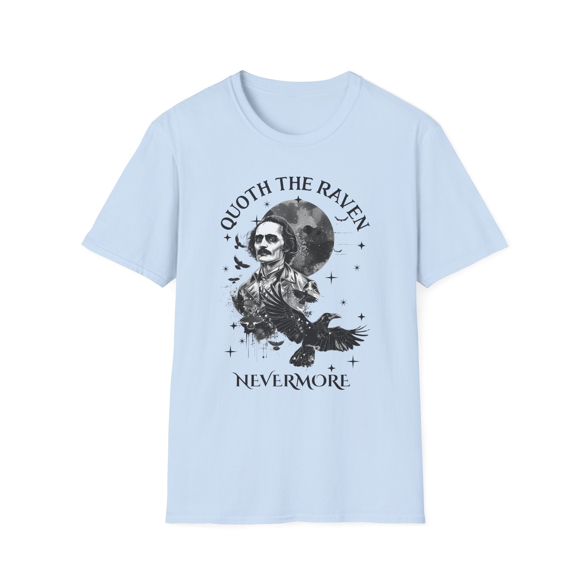 Edgar Allan Poe Themed T-Shirt | Quoth the Raven, Nevermore | Literary Gift, Vintage Style, Halloween Apparel, Book Lover Shirt