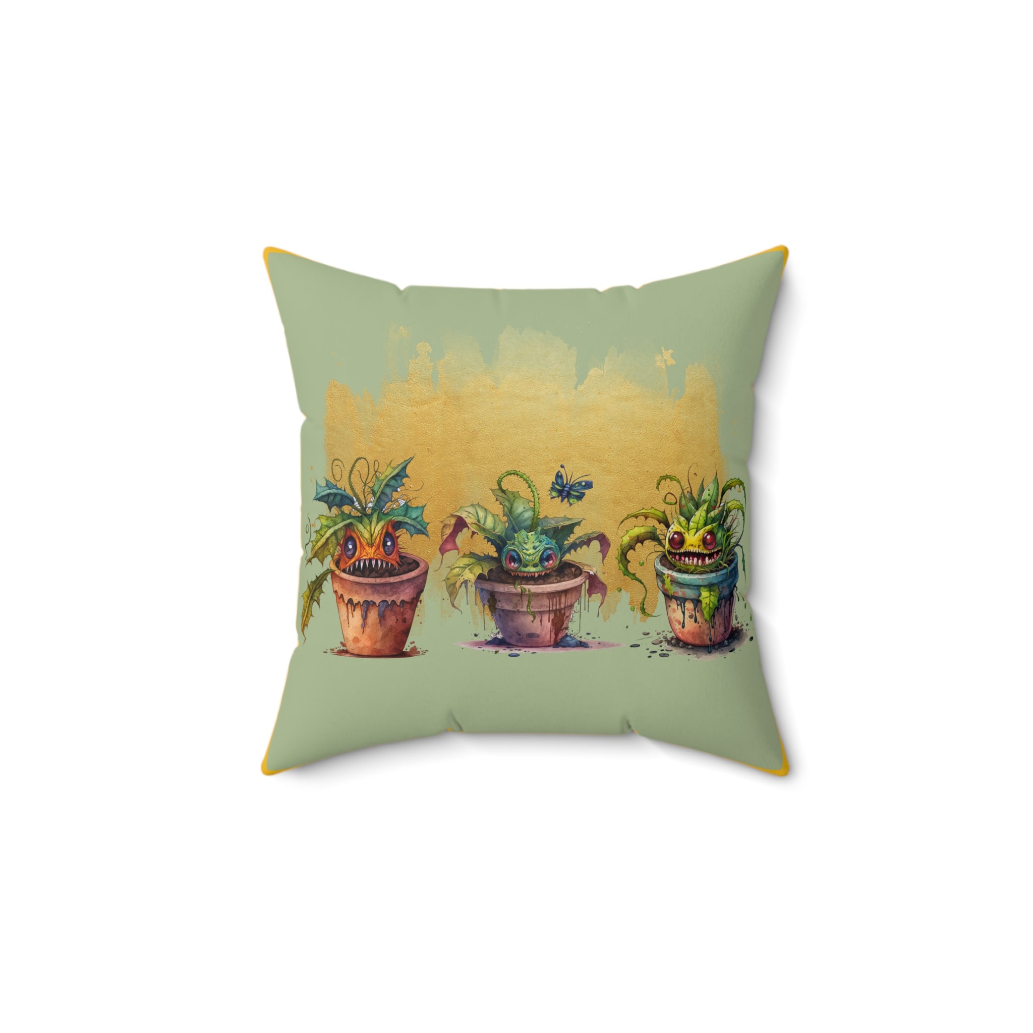 Creepy Garden 2 Square Pillow | Cozy Home Decor, Garden Lover Gift, Indoor Cushion, Nature-Inspired Accent