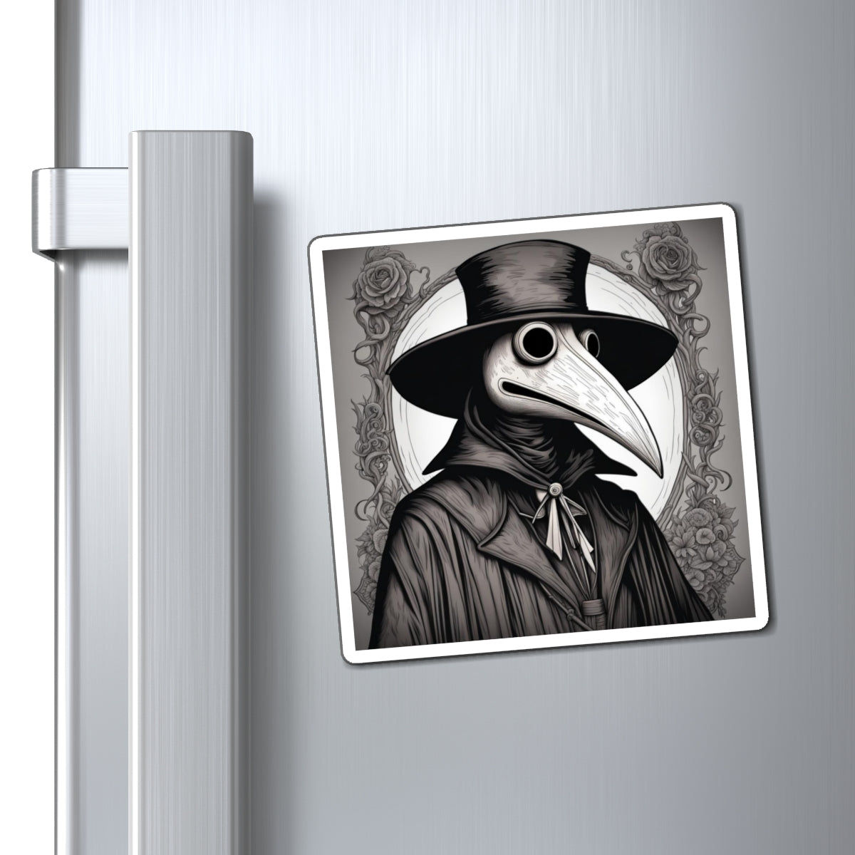 Vintage Plague Doctor Magnet, Gothic Home Decor, Unique Gift for Halloween, Fridge Art, Retro Style Decoration