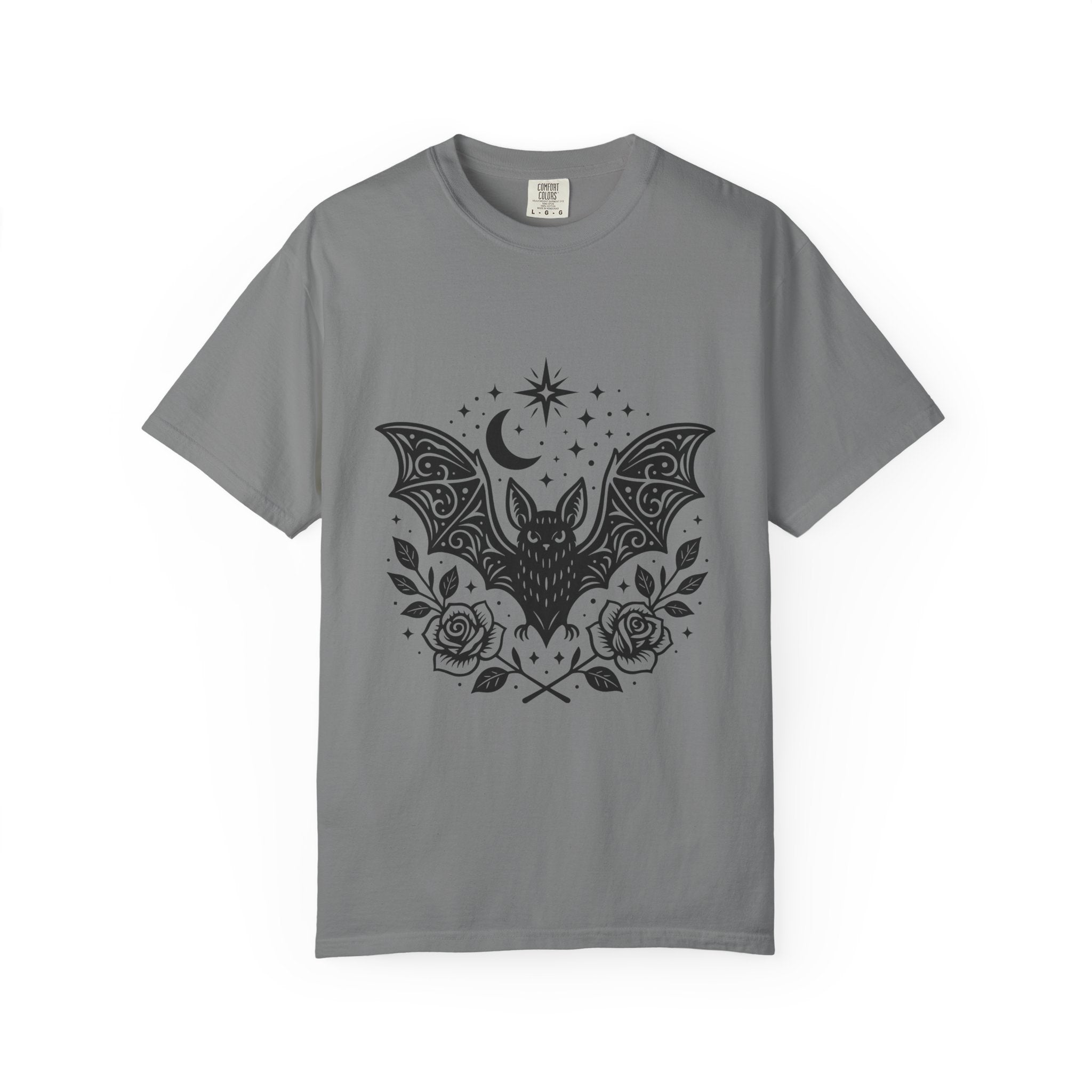 Gothic Bat Unisex T-Shirt, Vintage Style Tee for Halloween, Cool Graphic Top, Boho Clothing, Festival Wear