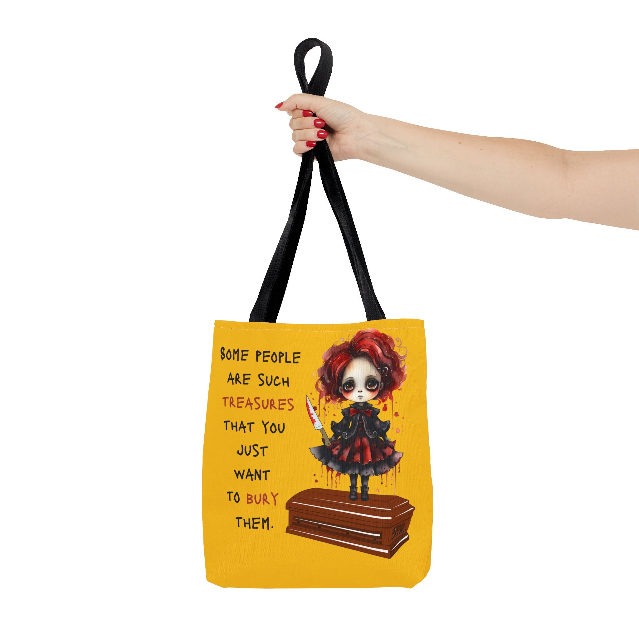 Creepy Doll Tote Bag with Quirky Artwork, Ideal for Halloween Decor, Gift for Alternative Fashion Lovers, Unique Shopper Bag, Spooky Gift