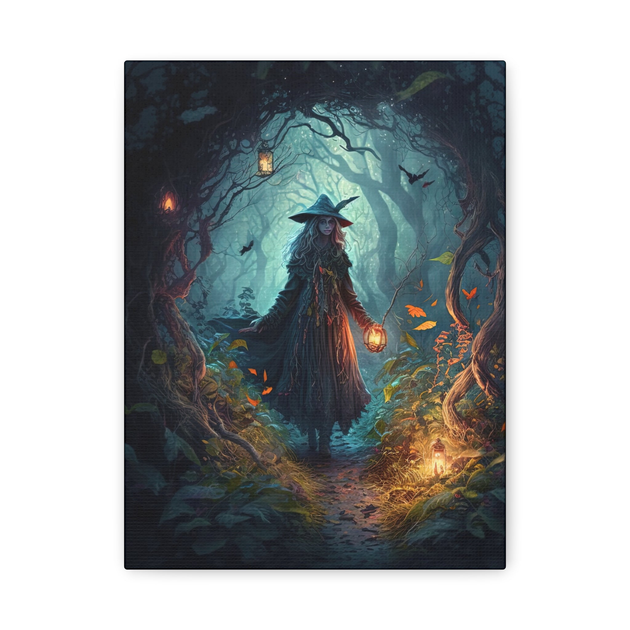The Cave Canvas Print, Witch Artwork, Halloween Decor, Witchy Wall Art, Bohemian Home Decor, Gift for Witch Lovers