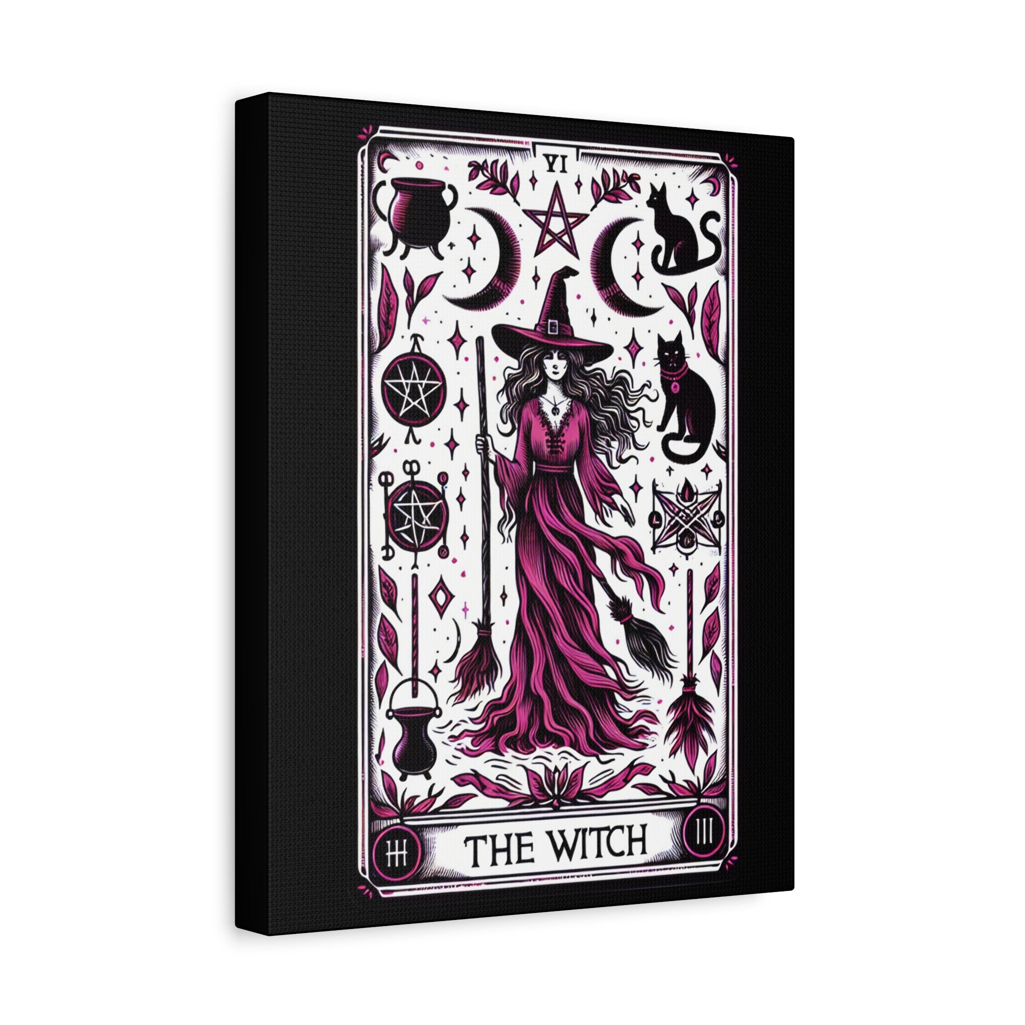 The Witch Tarot Card Canvas Art Print, Magical Decor, Wall Art for Home, Modern Witch Print, Gothic Aesthetic, Perfect Gift for Witch Lovers