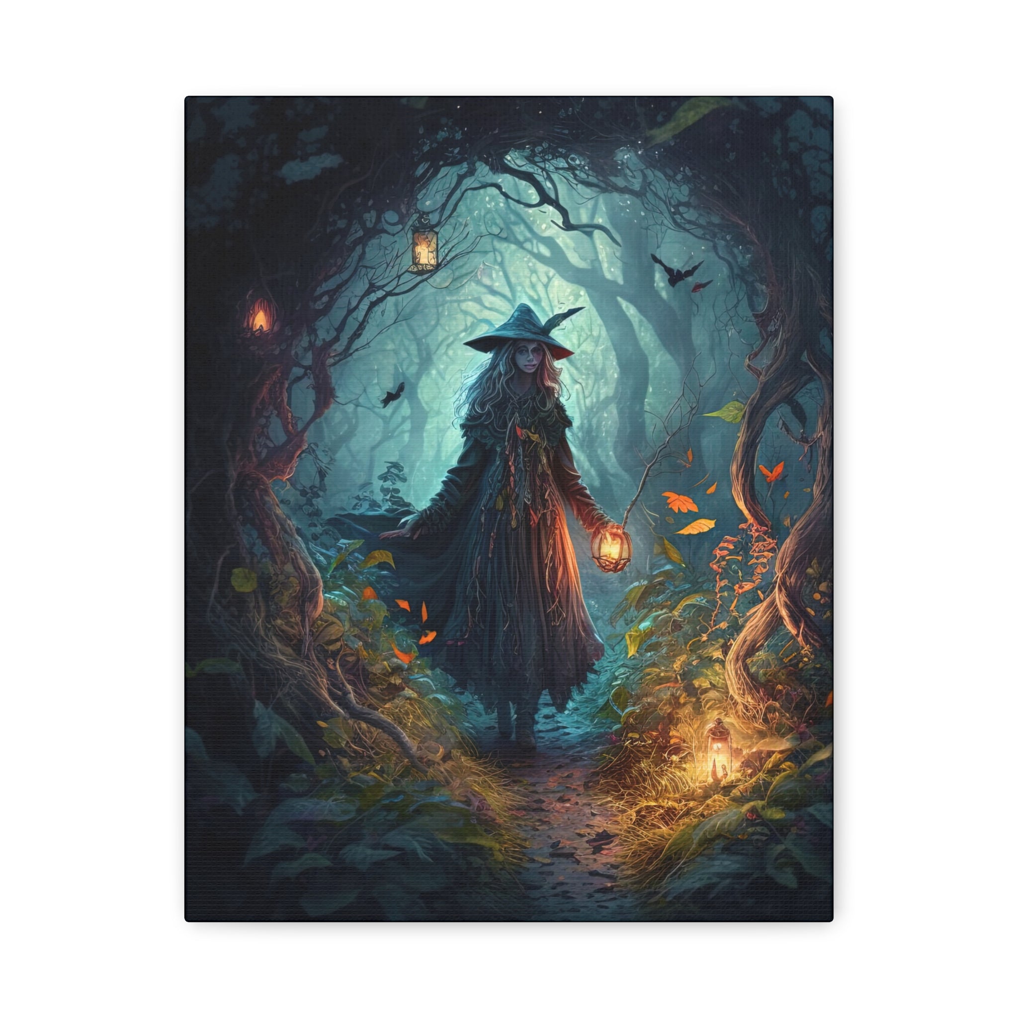 The Cave Canvas Print, Witch Artwork, Halloween Decor, Witchy Wall Art, Bohemian Home Decor, Gift for Witch Lovers