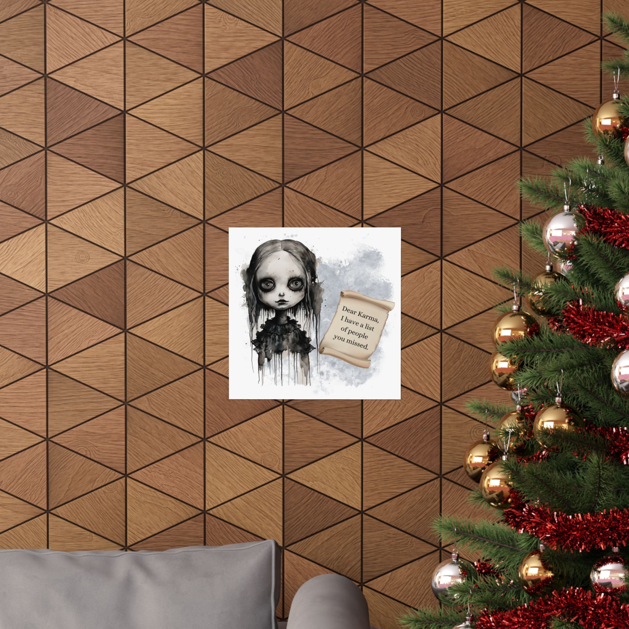 Creepy Doll Poster, Dark Wall Decor, Unique Gift for Art Lovers, Home Aesthetic, Haunted House Decor, Halloween Decoration