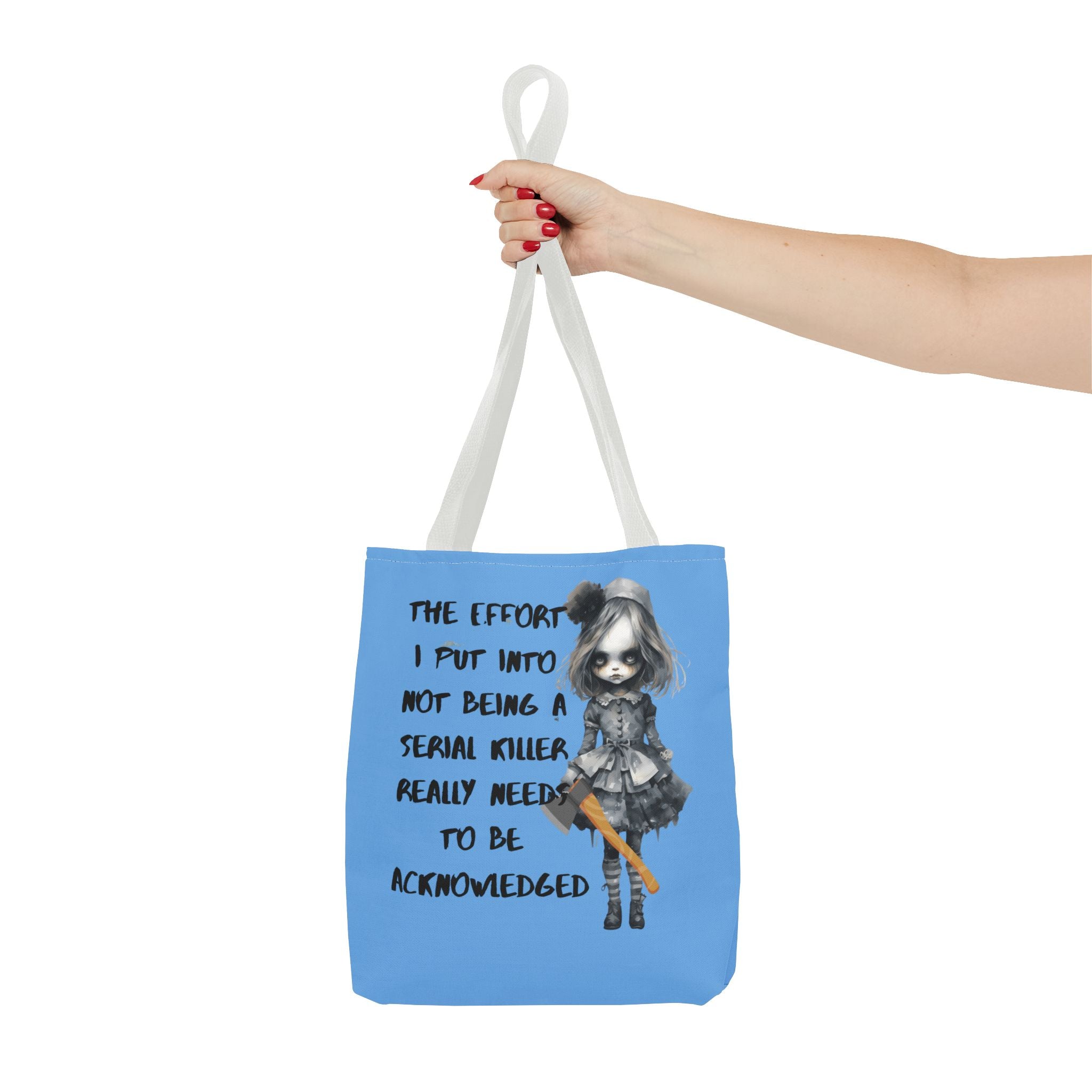 Creepy Doll Tote Bag, Playful Tote for Animal Lovers, Unique Gift, Eco-Friendly Shopping Bag, Fun Everyday Use, Cute Design