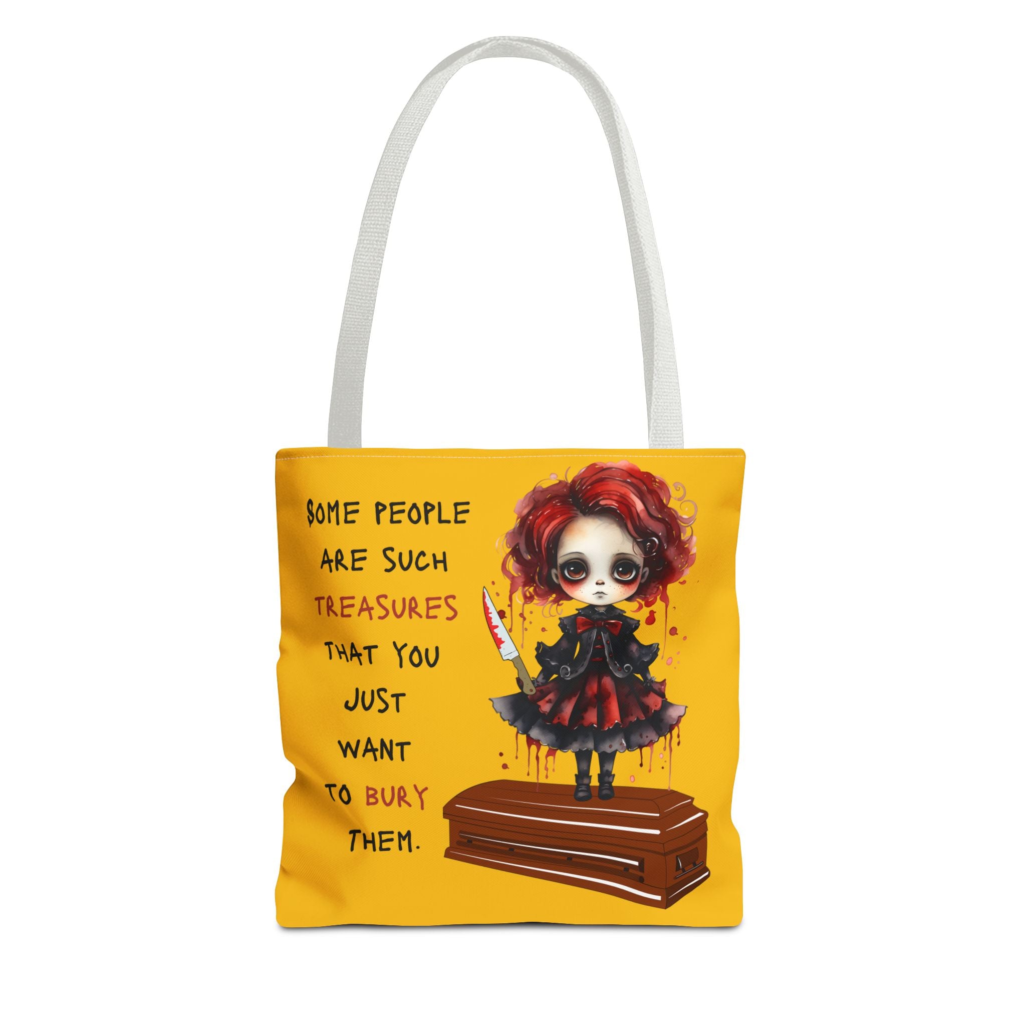 Creepy Doll Tote Bag with Quirky Artwork, Ideal for Halloween Decor, Gift for Alternative Fashion Lovers, Unique Shopper Bag, Spooky Gift