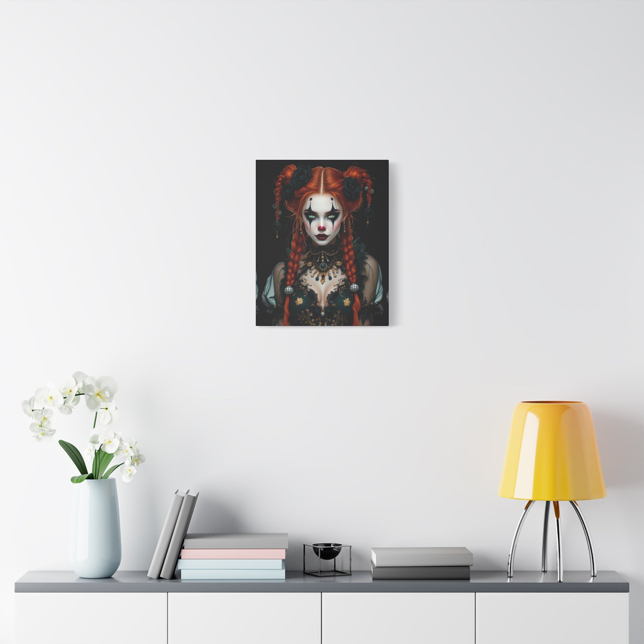 The Harlequin Art Canvas Print, Gothic Wall Decor, Spooky Home Decoration, Unique Halloween Art, Dark Aesthetic Canvas