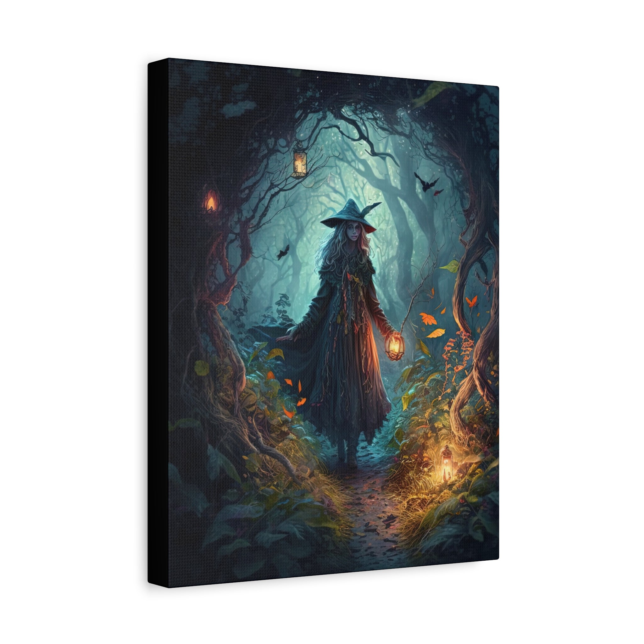The Cave Canvas Print, Witch Artwork, Halloween Decor, Witchy Wall Art, Bohemian Home Decor, Gift for Witch Lovers