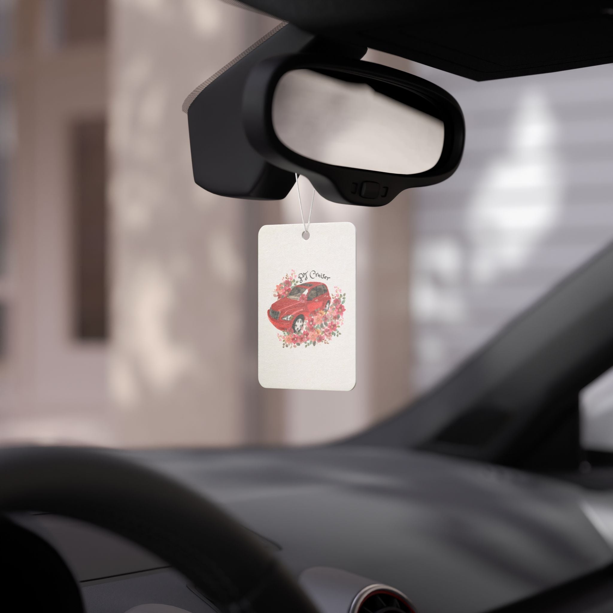PT Cruiser Air Freshener, Cute Scented Tag, Vehicle Gift, Auto Decor, Mother's Day, Road Trip Accessory, Flower Design