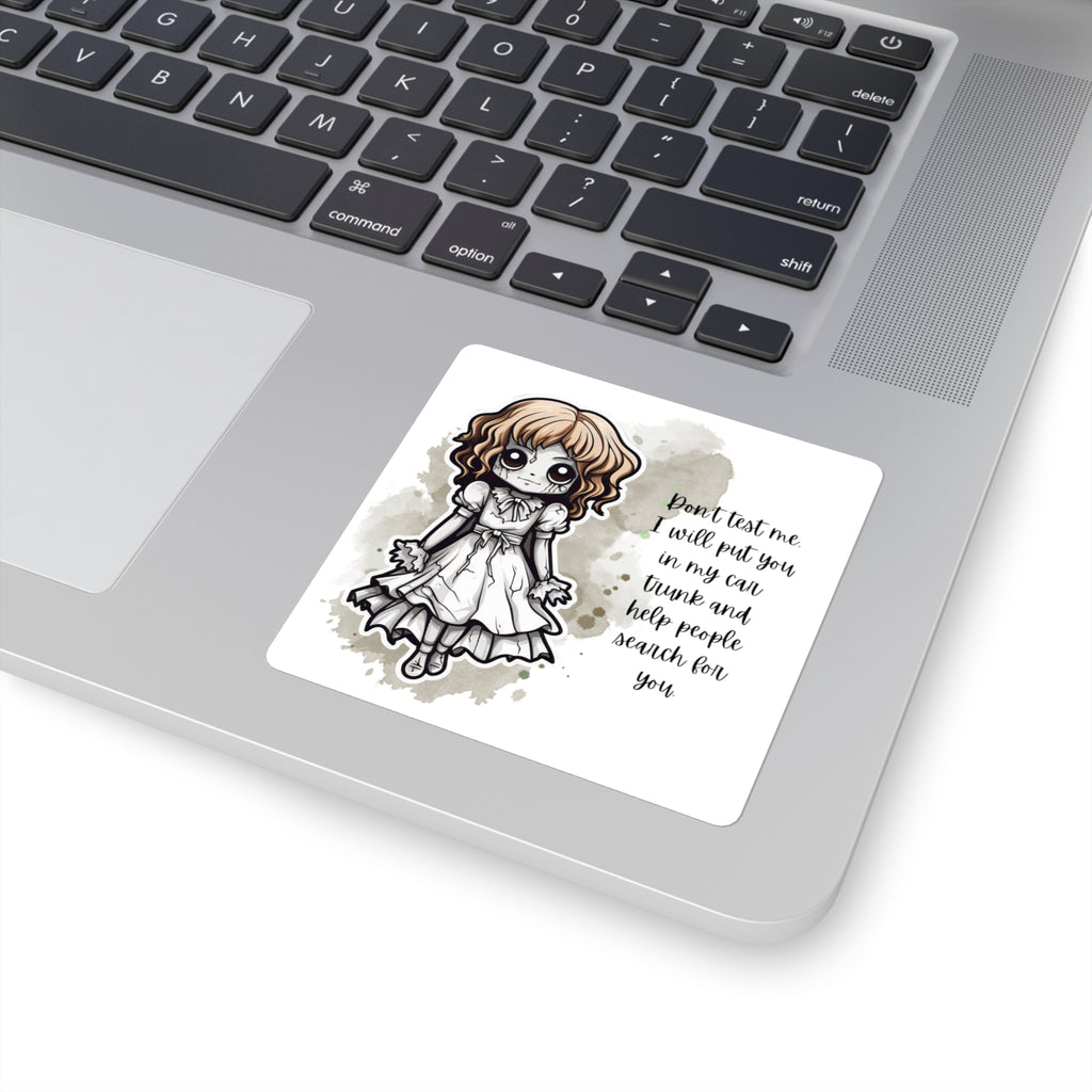 Creepy Doll Stickers, Eerie Decor, Laptop Decals, Unique Gifts, Halloween Accessories, Quirky Art