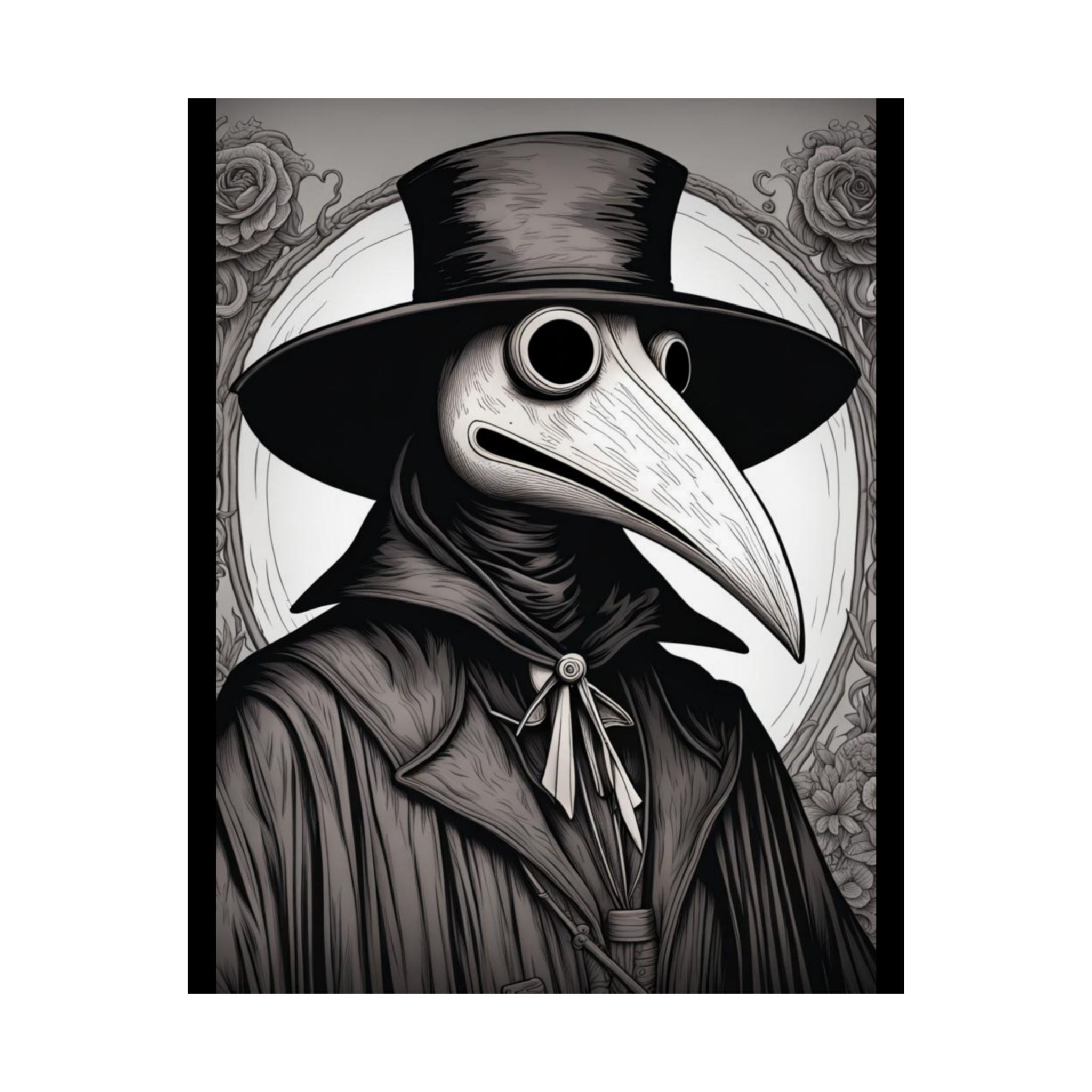 Gothic Plague Doctor Poster, Wall Art for Halloween, Spooky Home Decor, Vintage Style Artwork, Dark Aesthetic Gift
