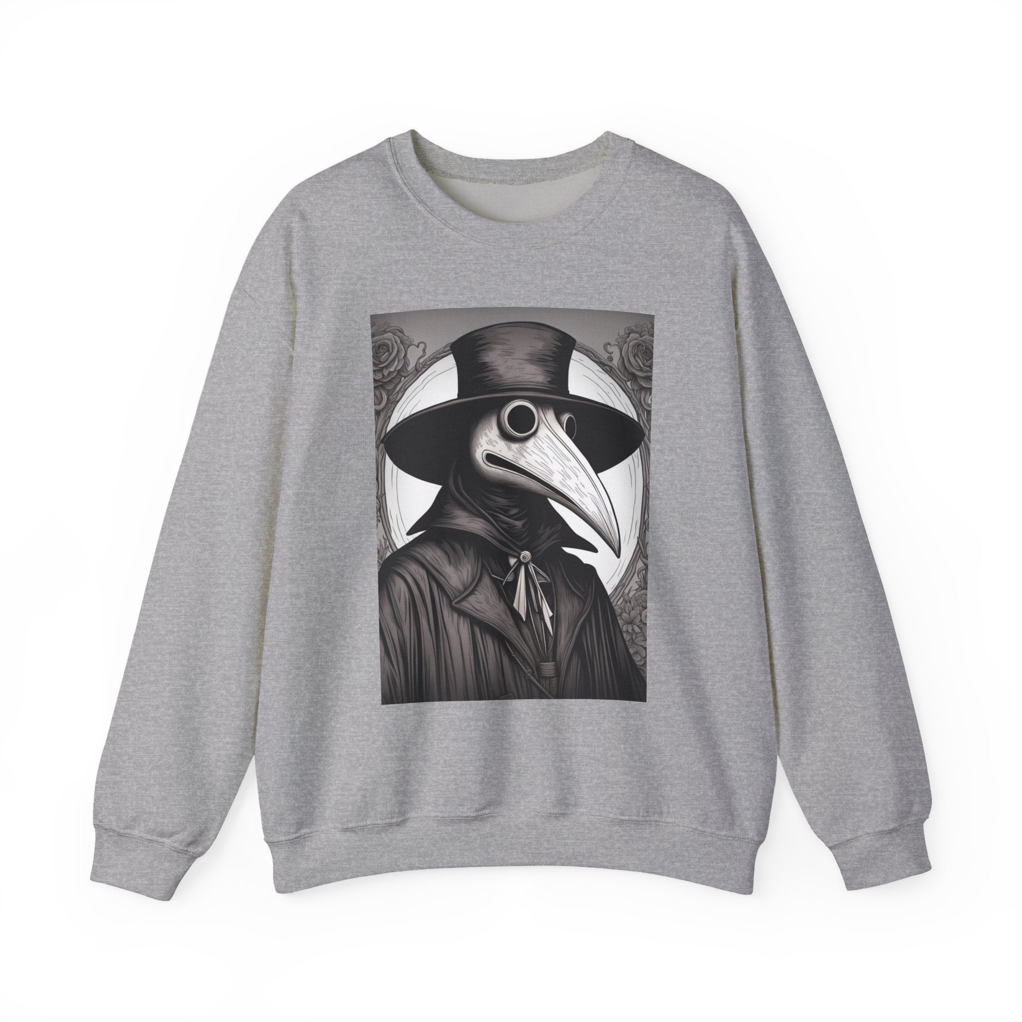 Stylish Plague Doctor Sweatshirt, Cozy Crewneck, Unique Gift for Halloween, Unisex Fashion, Vintage Aesthetic Apparel, High-Quality Comfort