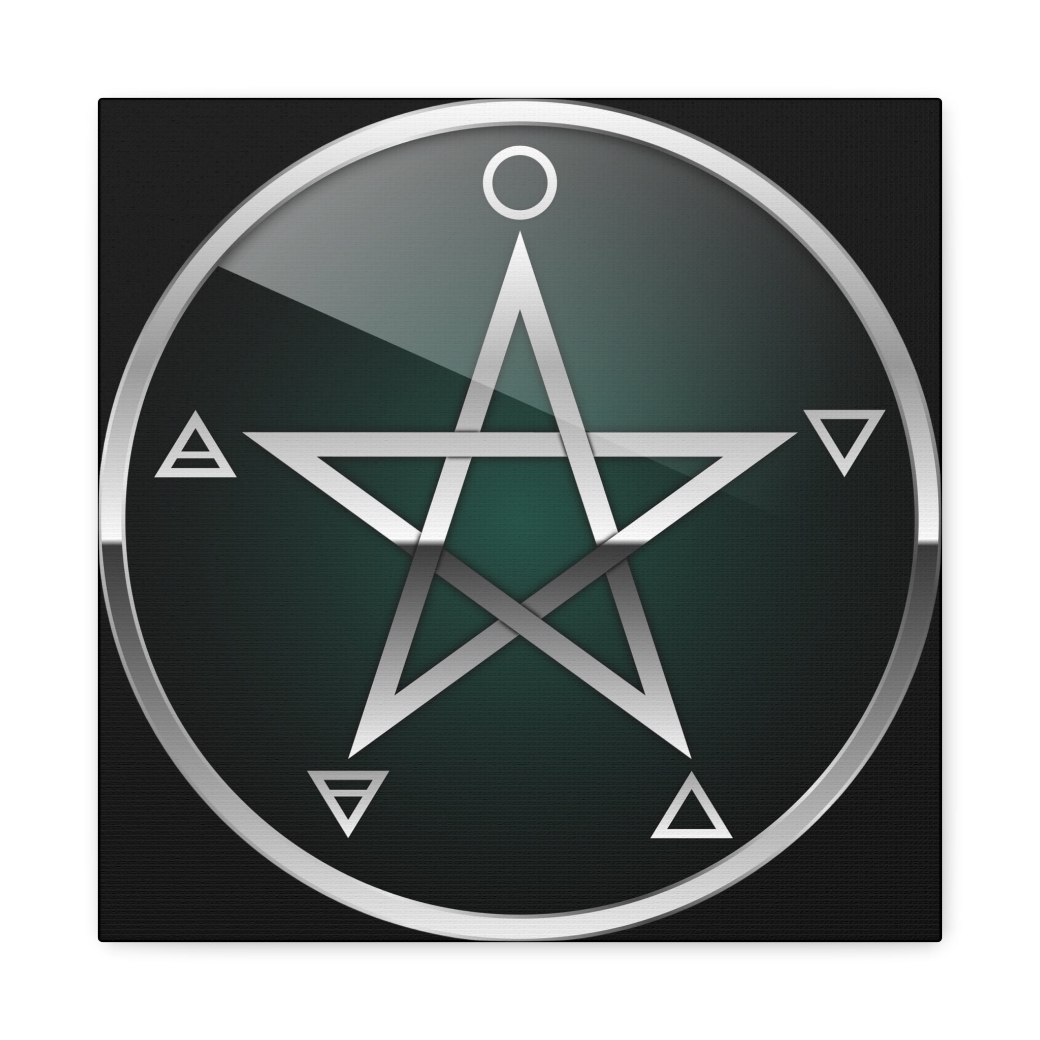 Elemental Pentagram Stretched Matte Canvas Art, Wall Decor, Spiritual Home Accent, Perfect for Witchcraft Lovers, Gothic Aesthetic, Unique Gift Idea