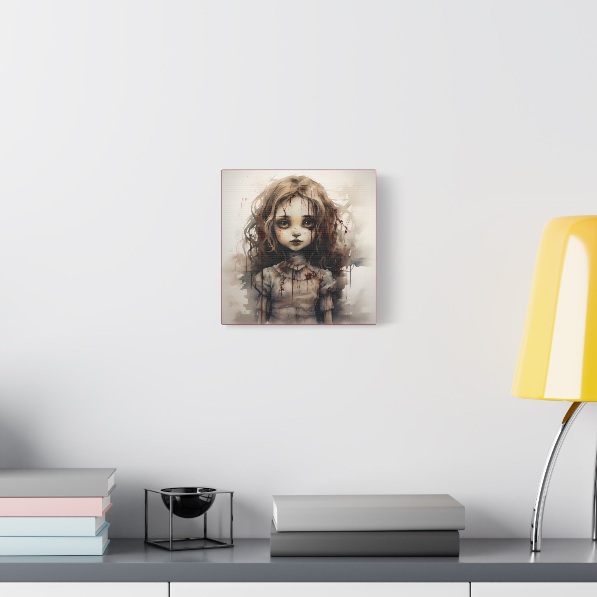 Creepy Doll Art Canvas, Dark Fantasy Decor, Gothic Home Wall Art, Unique Gift Idea, Creepy Aesthetic, Horror Art