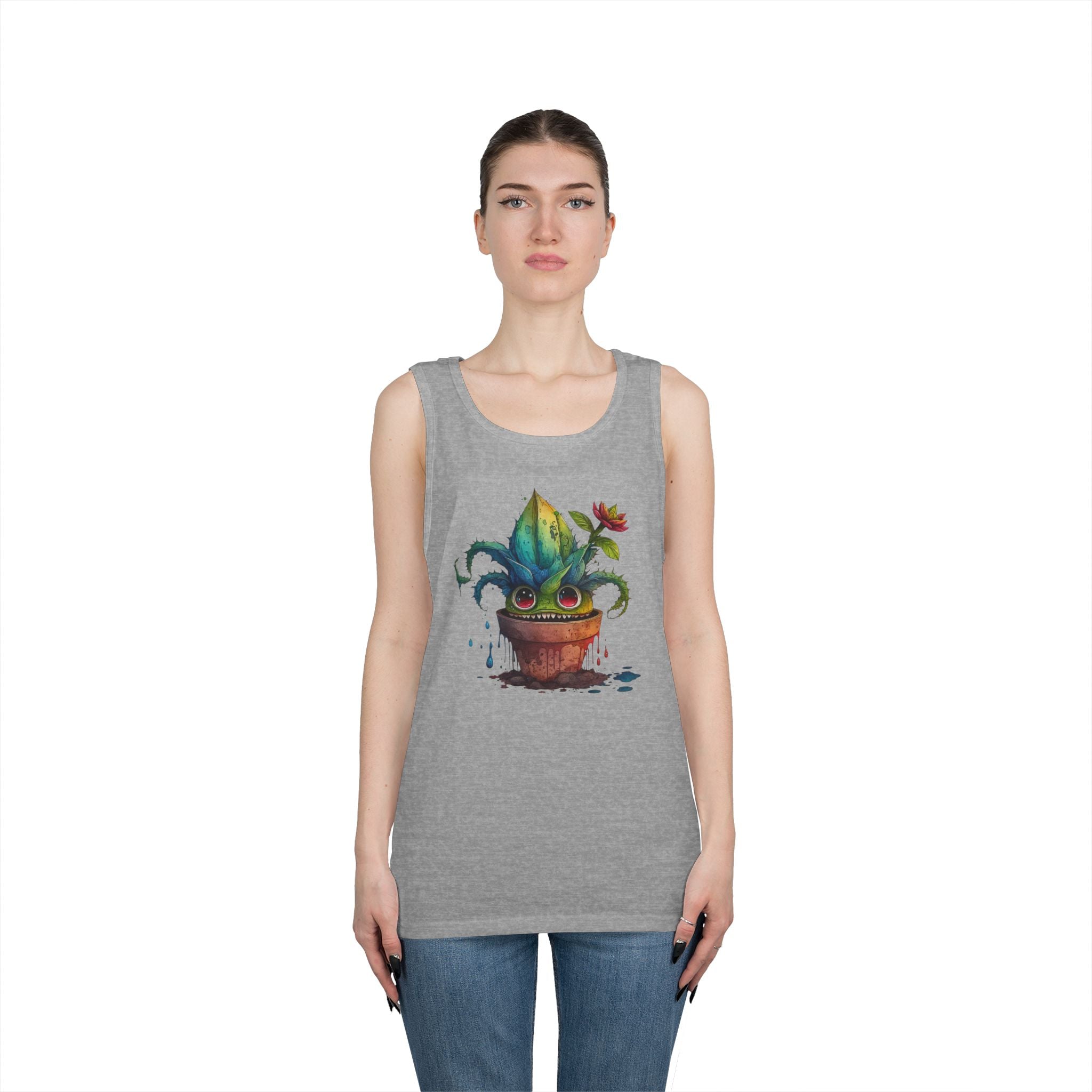 Creepy Garden Plant Tank Top – Fun Unisex Tee for Plant Lovers, Gardening Gift, Summer Wear, Eco-Friendly Fashion