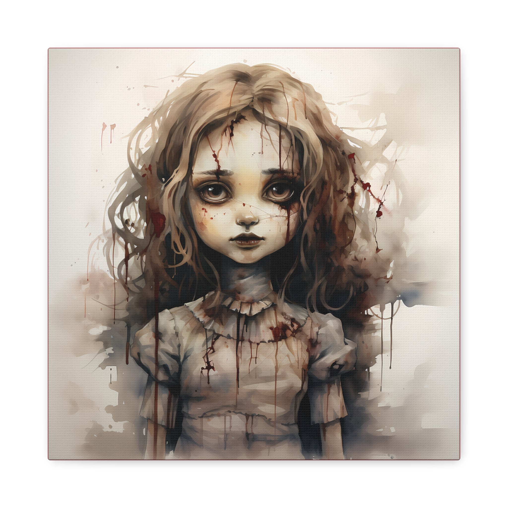 Creepy Doll Art Canvas, Dark Fantasy Decor, Gothic Home Wall Art, Unique Gift Idea, Creepy Aesthetic, Horror Art