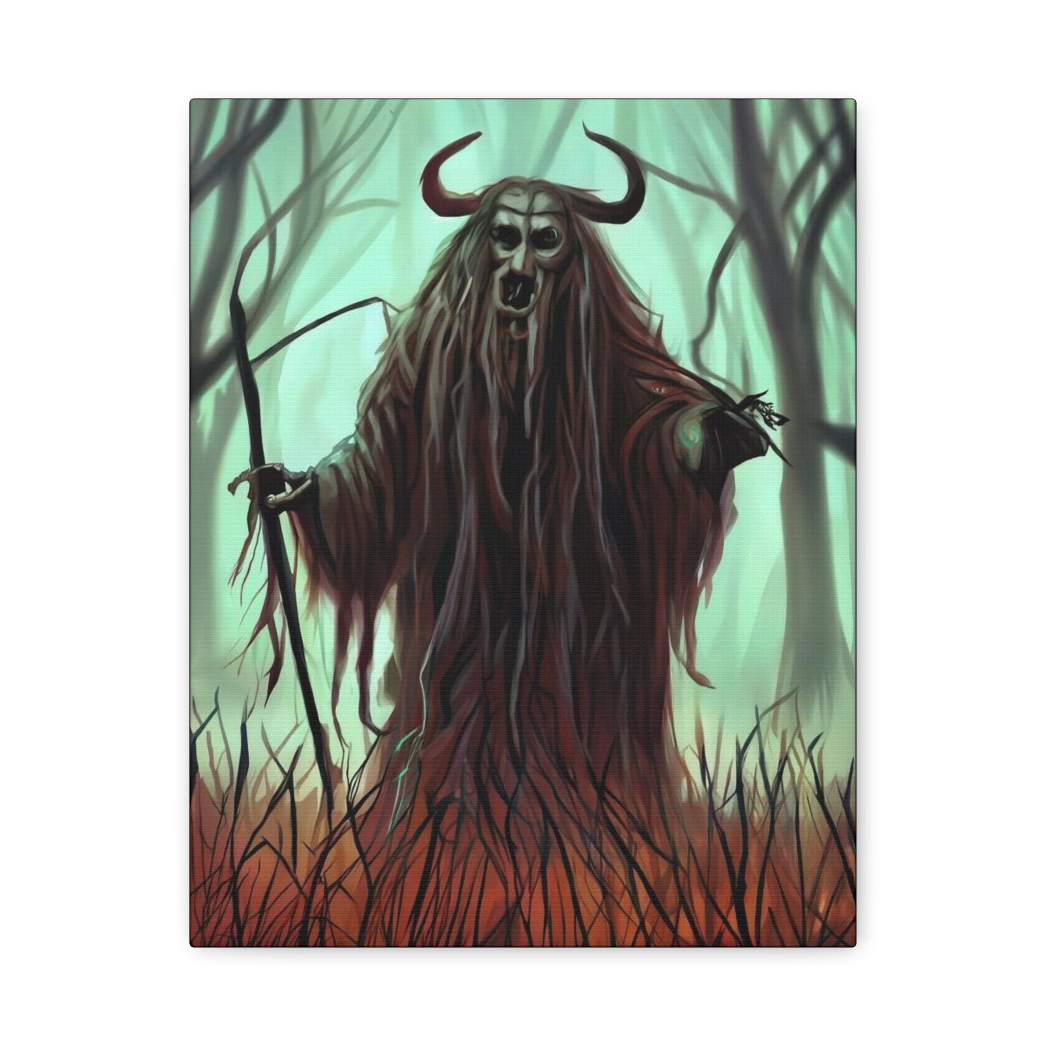 The Shaman Canvas Art, Halloween Decor, Witchy Wall Art, Gothic Home Decor, Fantasy Artwork, Unique Gift for Halloween