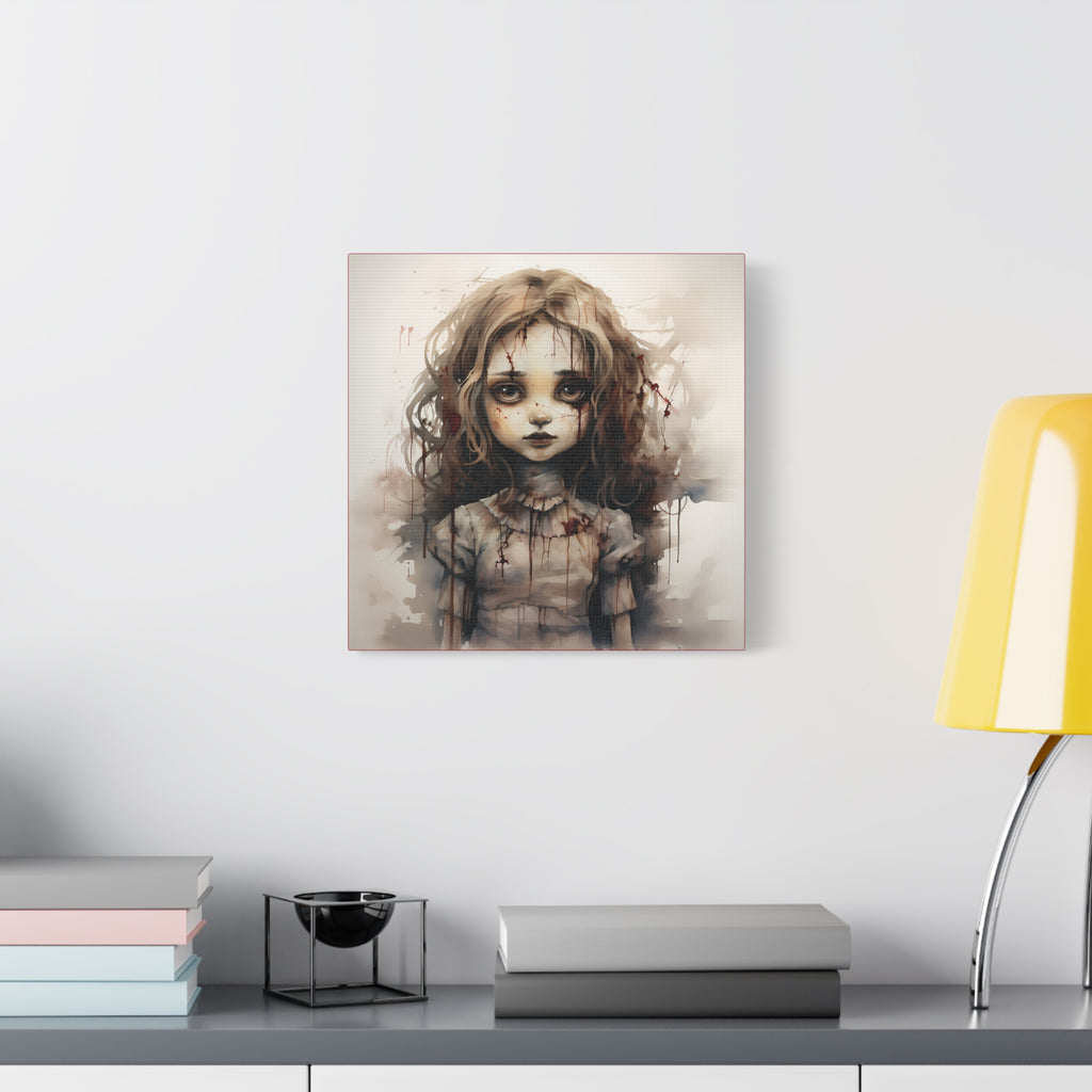 Creepy Doll Art Canvas, Dark Fantasy Decor, Gothic Home Wall Art, Unique Gift Idea, Creepy Aesthetic, Horror Art