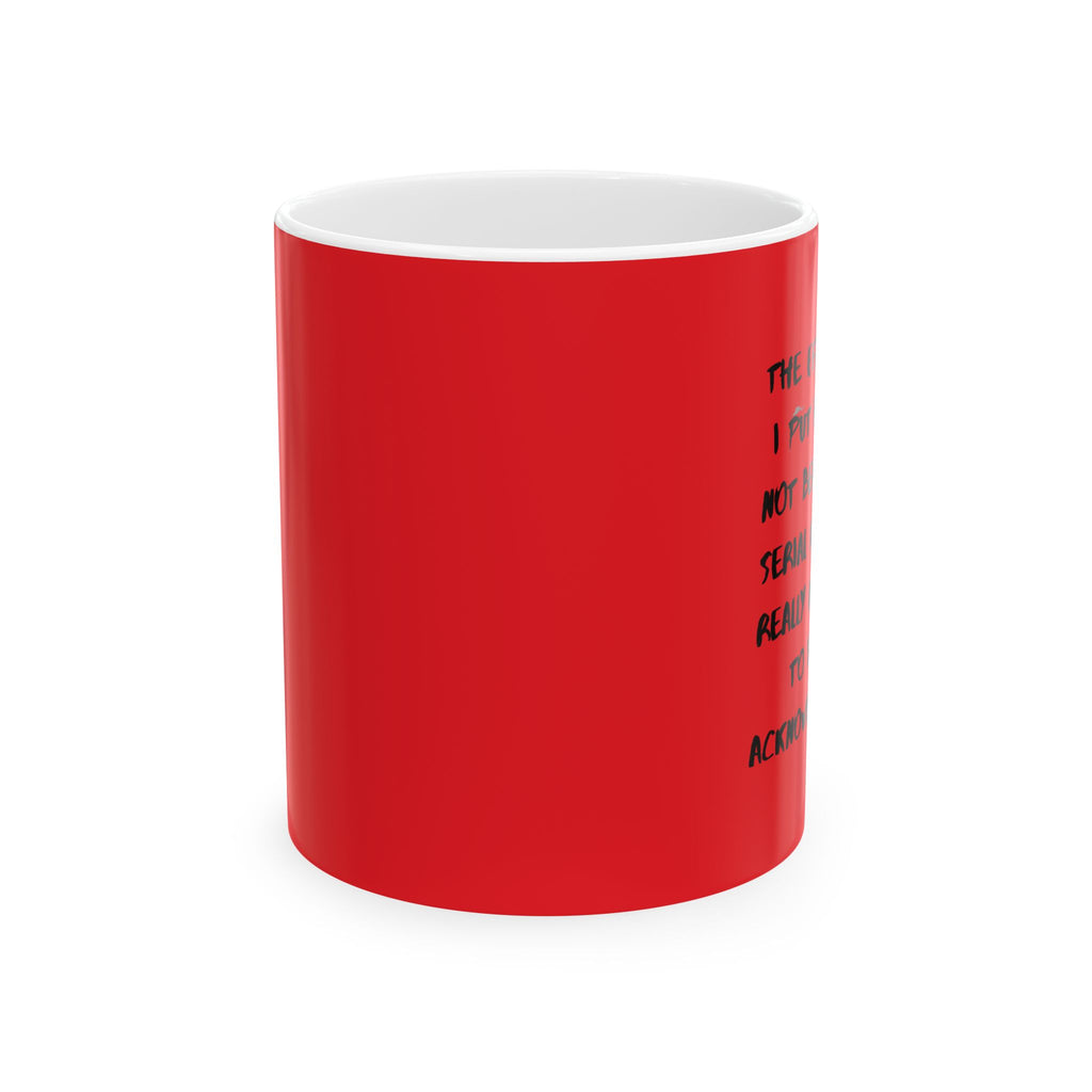 Creepy Doll Ceramic Mug - Unique Gift for Art Lovers, Coffee & Tea Enthusiasts, Home Decor, Office Supplies, Vibrant Red Design
