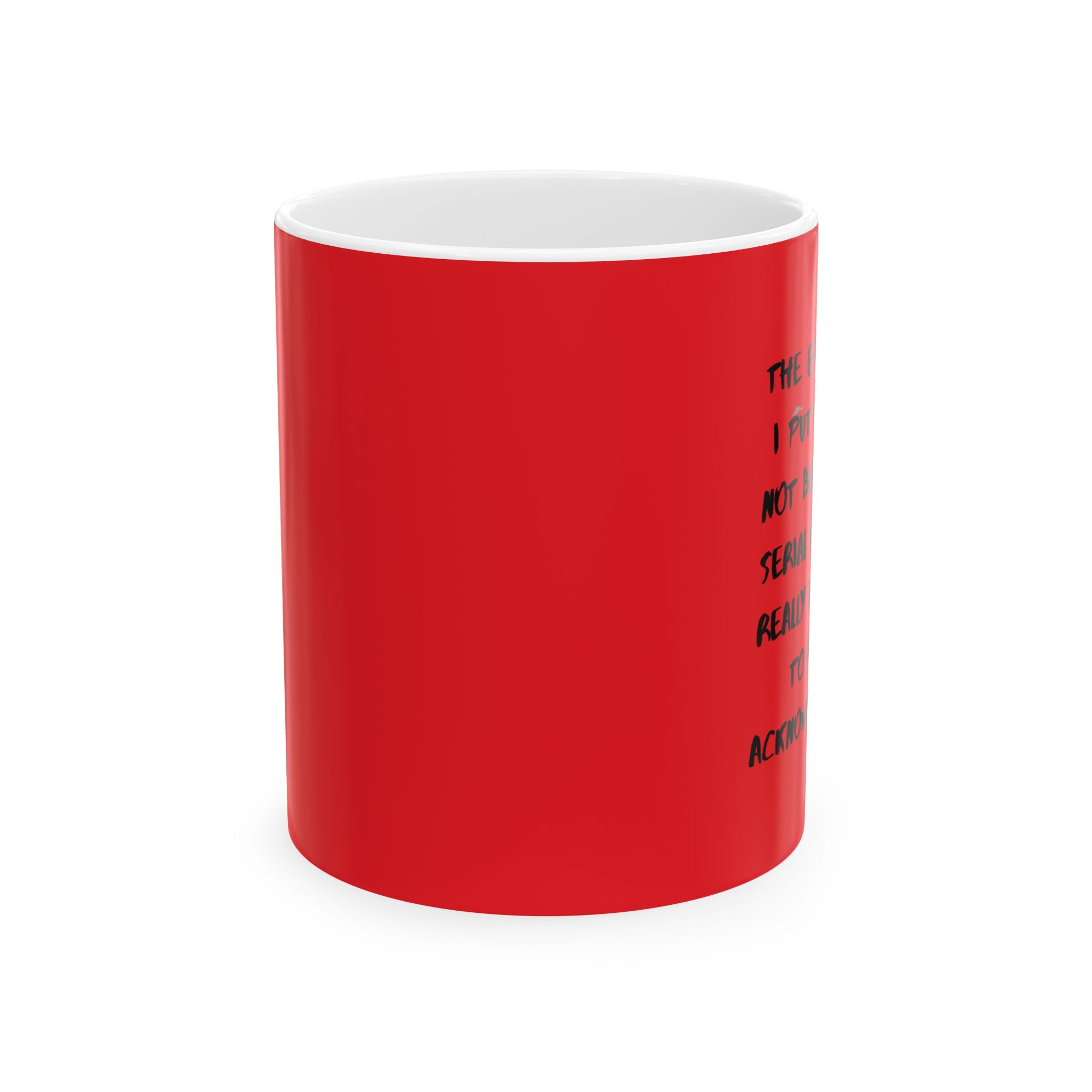 Creepy Doll Ceramic Mug - Unique Gift for Art Lovers, Coffee & Tea Enthusiasts, Home Decor, Office Supplies, Vibrant Red Design