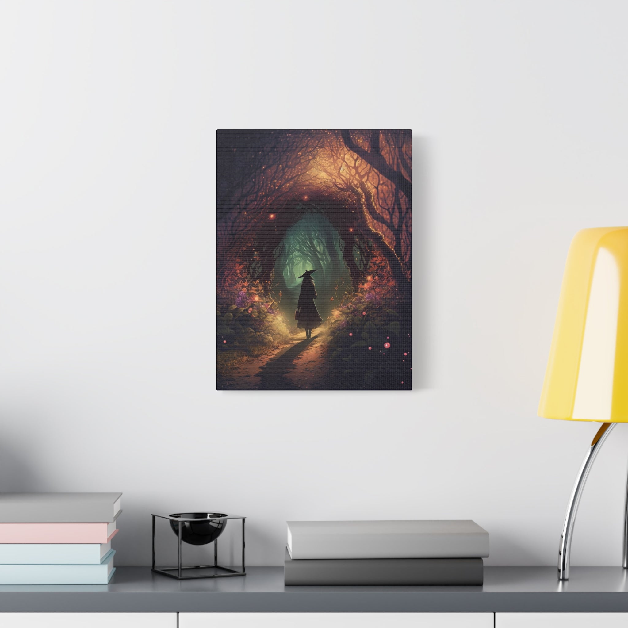 Nightfall Wall Art Print, Witch Canvas, Fantasy Home Decor, Magical Artwork, Gift for Her
