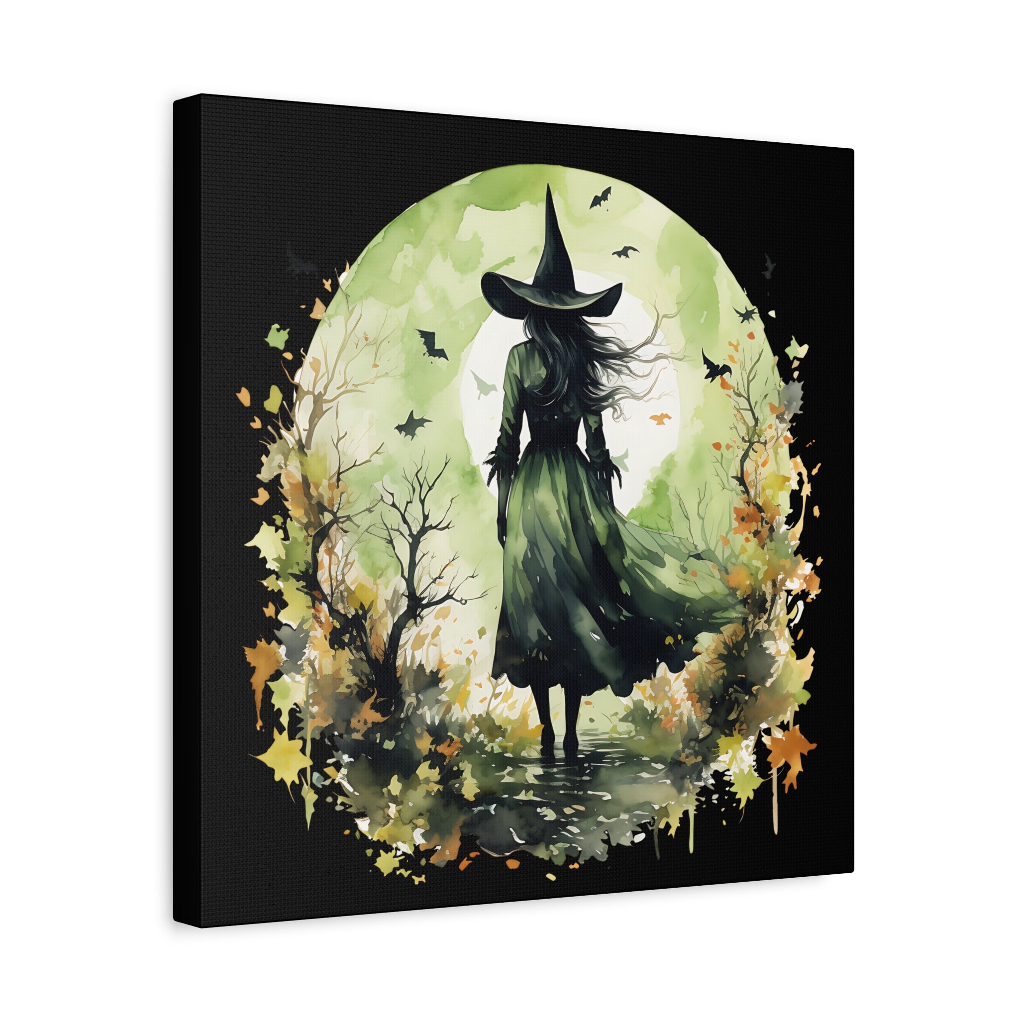The Autumn Witch Canvas Wall Art, Mystic Decor for Halloween, Nature Lover Gift, Artistic Home Décor, Witch Art Print