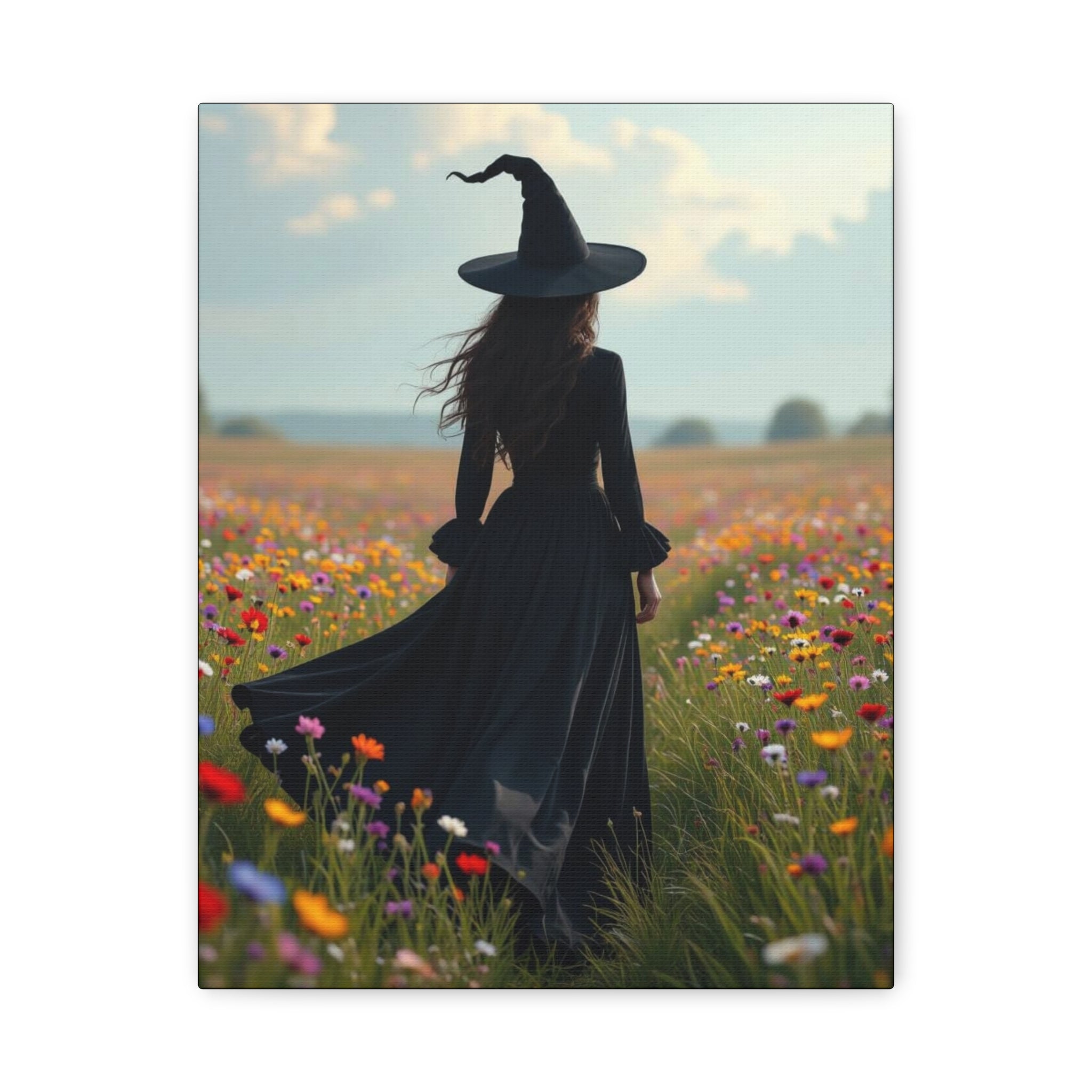 The Vale Canvas Art Print, Home Decor, Gifts for Halloween, Witch Artwork, Boho Decor, Magical Wall Art