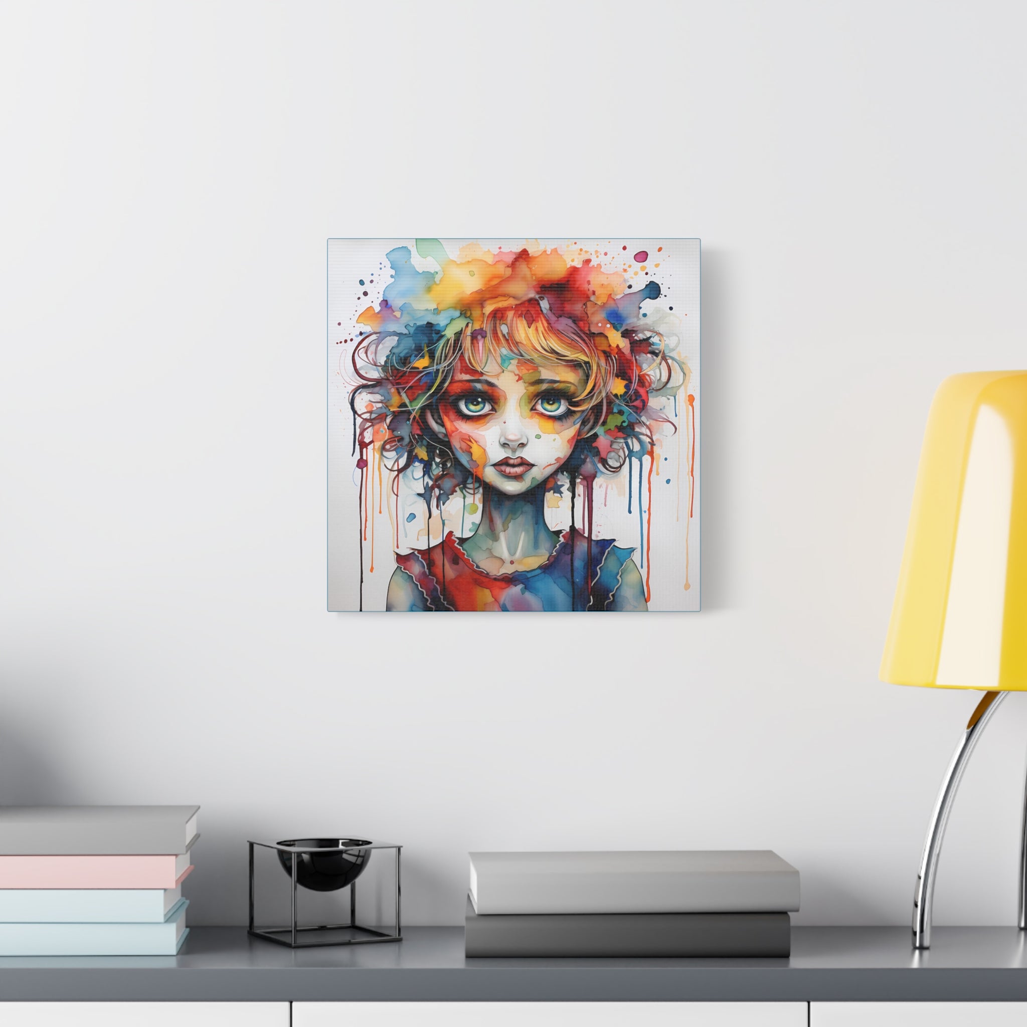 Creepy Doll Art Canvas Print, Vibrant Wall Decor, Unique Gift for Art Lovers, Whimsical Home Decoration, Perfect for Birthdays, Holidays