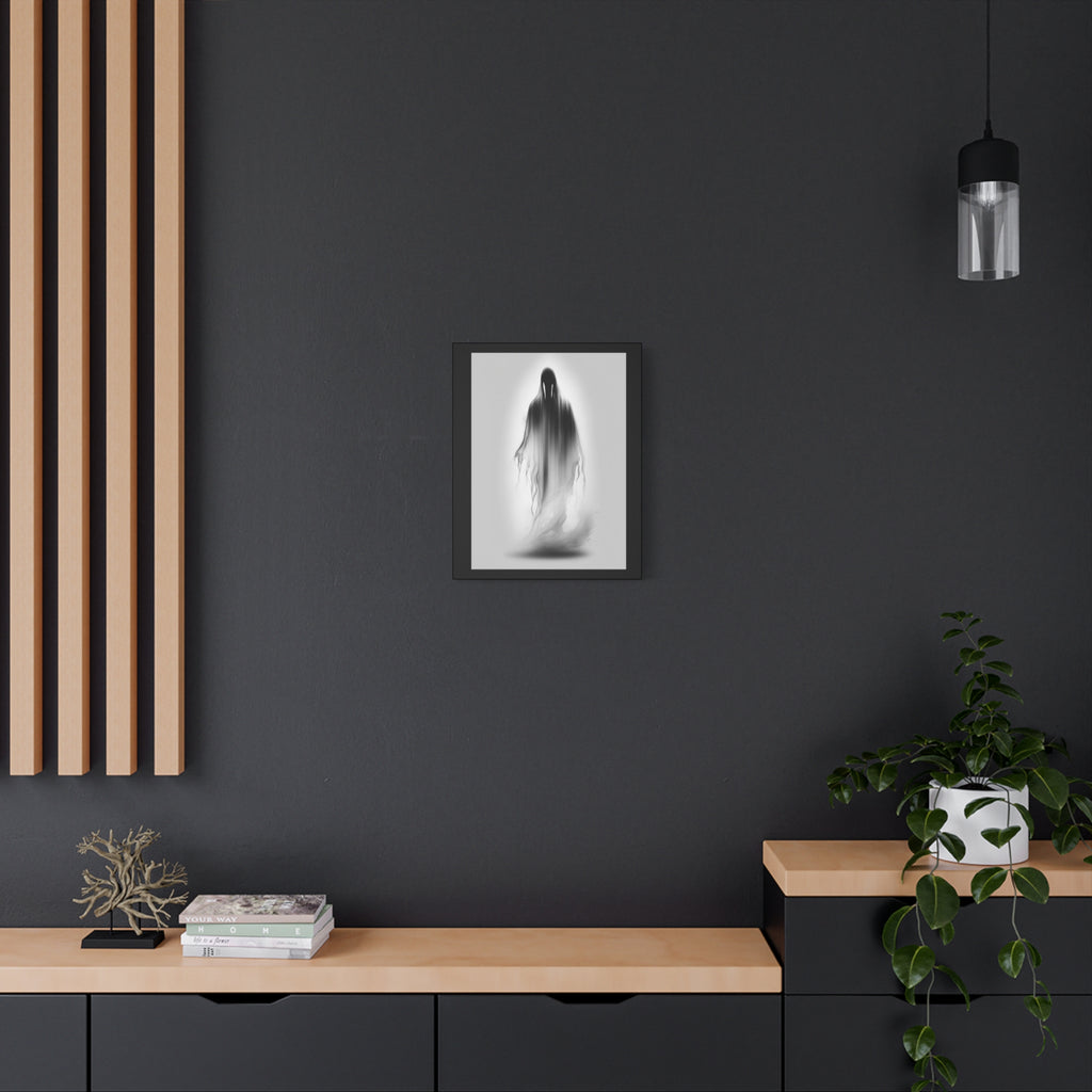 Spectre Art Print, Framed Wall Decor, Halloween Home Decoration, Monochrome Canvas, Gothic Room Accent