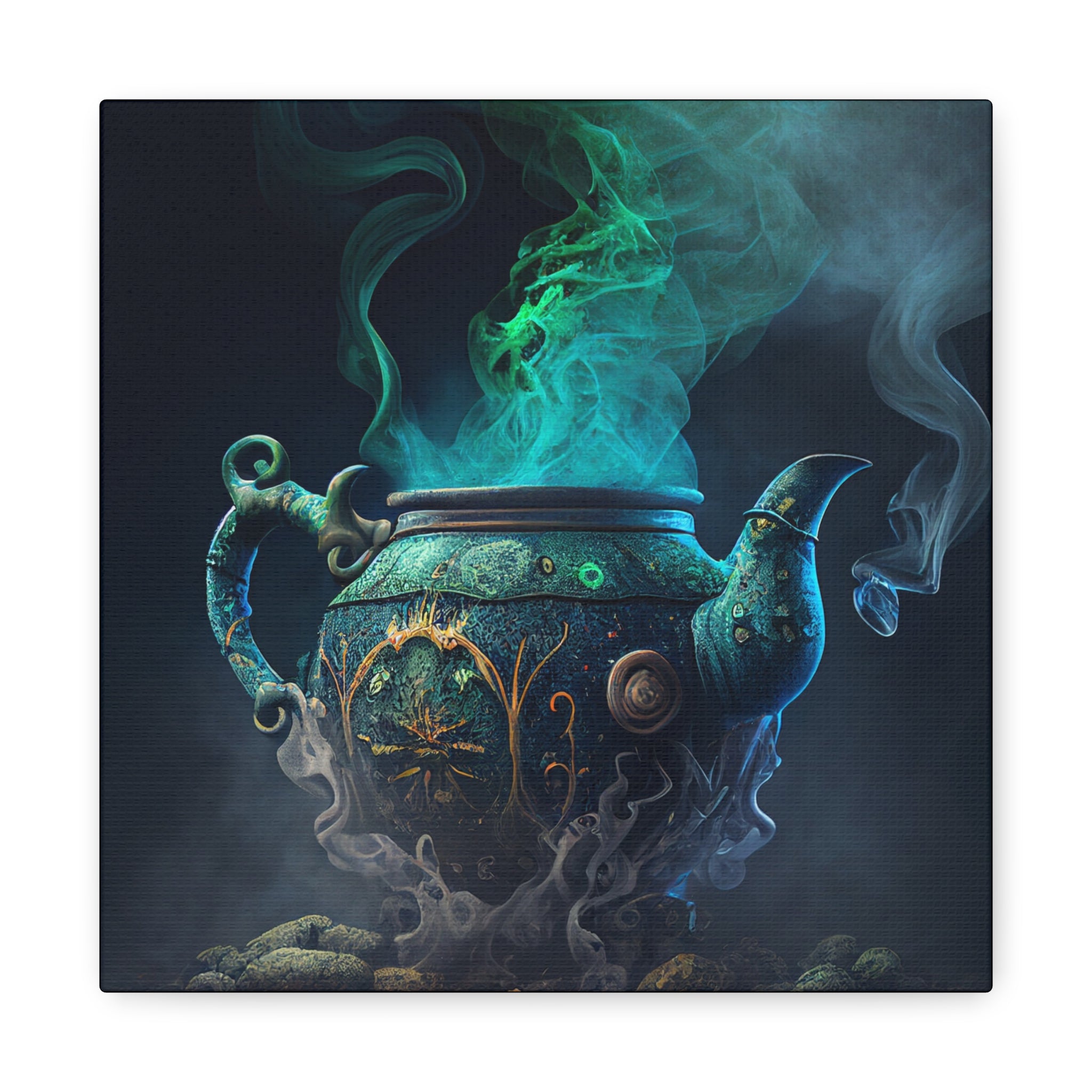 Brewing - Mystical Teapot Canvas Art, Enchanted Kitchen Decor, Witchy Home Decor, Magical Wall Art, Gift for Tea Lovers