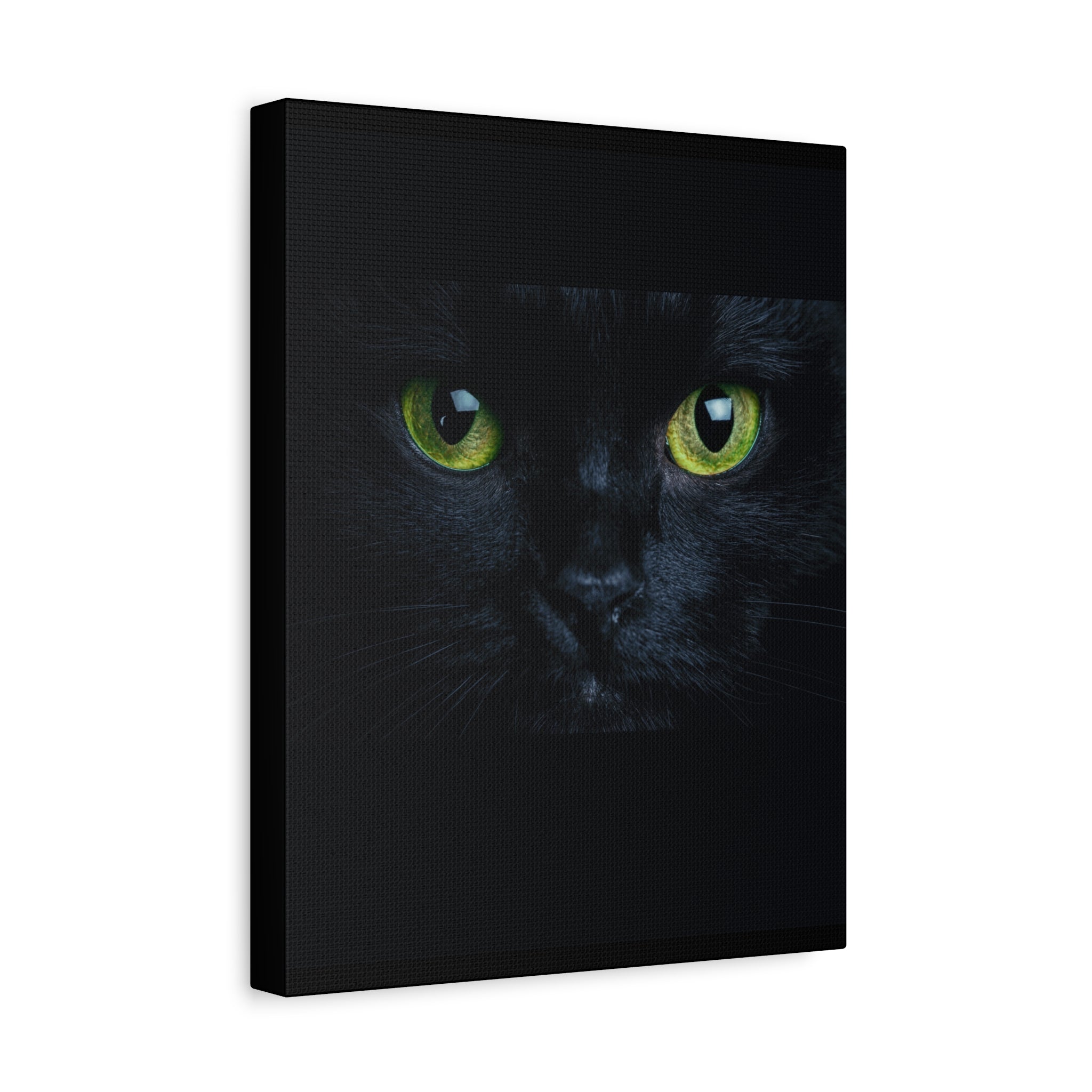 Green Eyes Black Cat Wall Art, Canvas Print, Home Decor, Cat Lover Gift, Halloween Decor, Animal Art