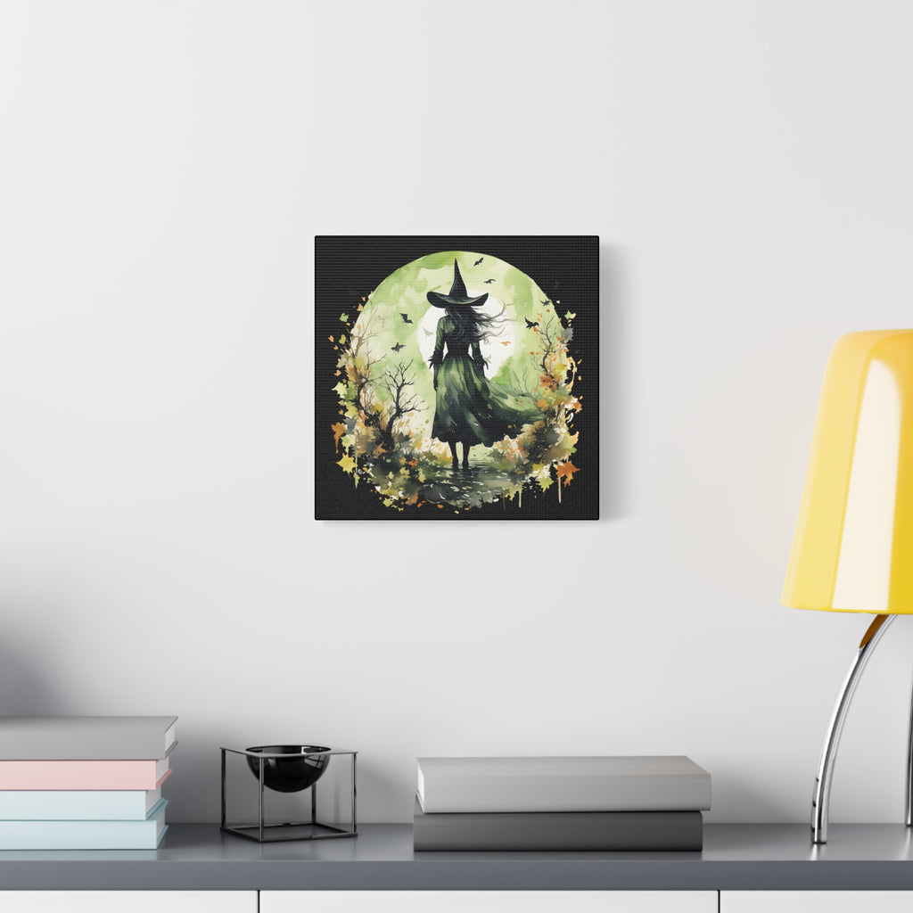 The Autumn Witch Canvas Wall Art, Mystic Decor for Halloween, Nature Lover Gift, Artistic Home Décor, Witch Art Print