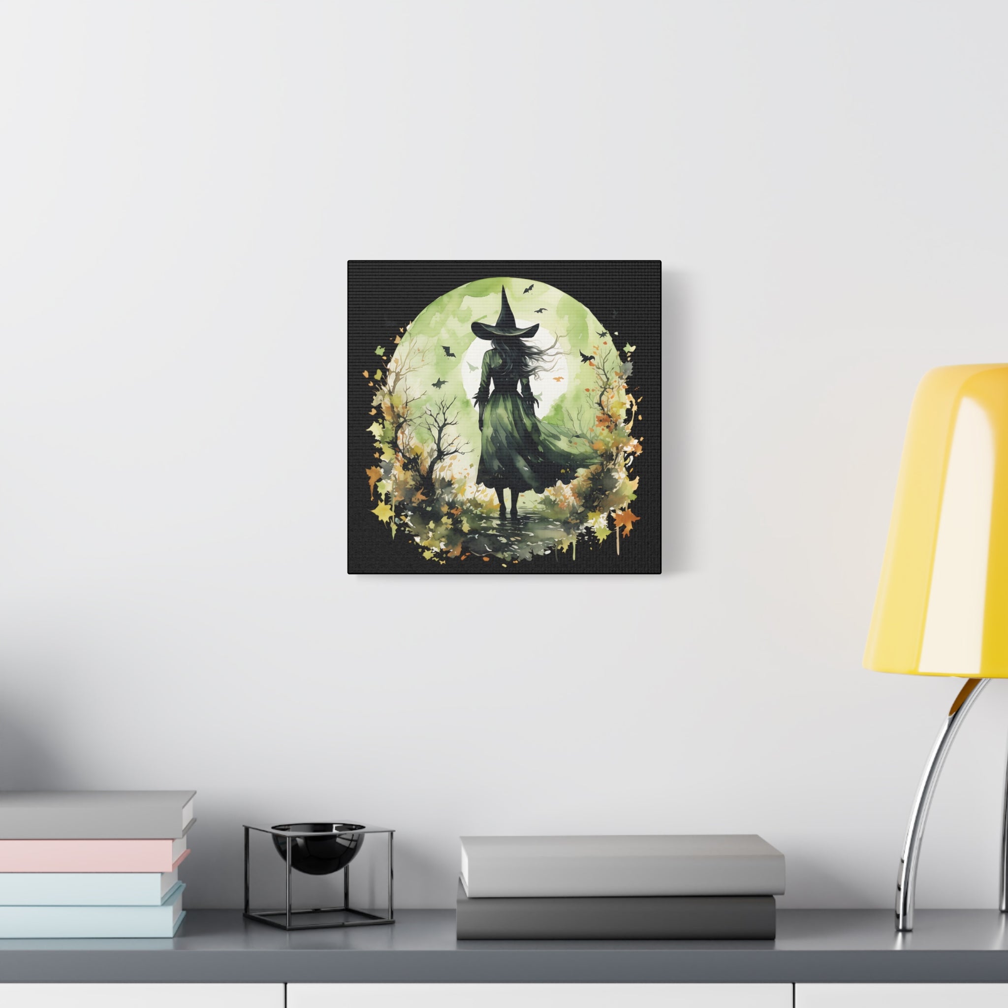 The Autumn Witch Canvas Wall Art, Mystic Decor for Halloween, Nature Lover Gift, Artistic Home Décor, Witch Art Print