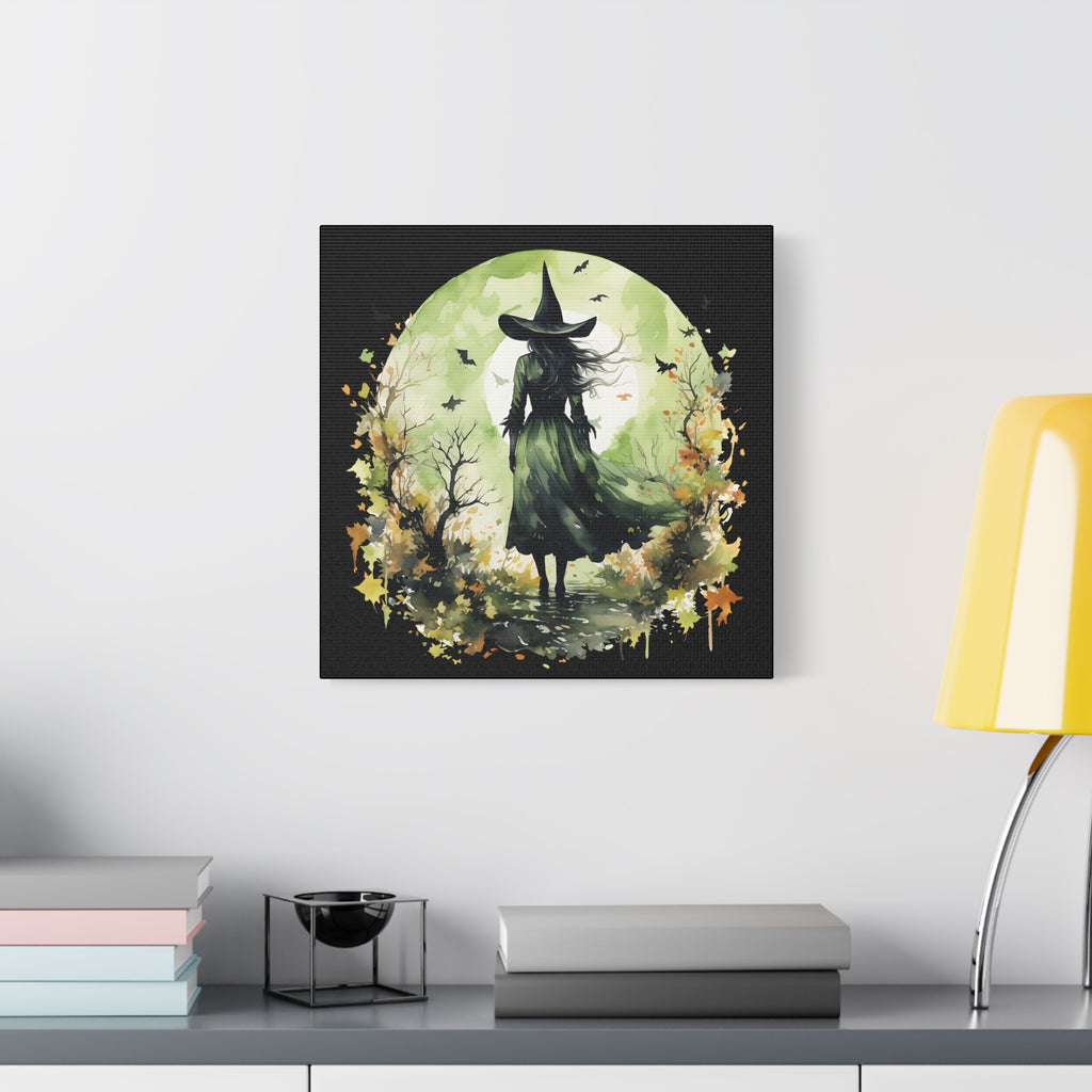 The Autumn Witch Canvas Wall Art, Mystic Decor for Halloween, Nature Lover Gift, Artistic Home Décor, Witch Art Print