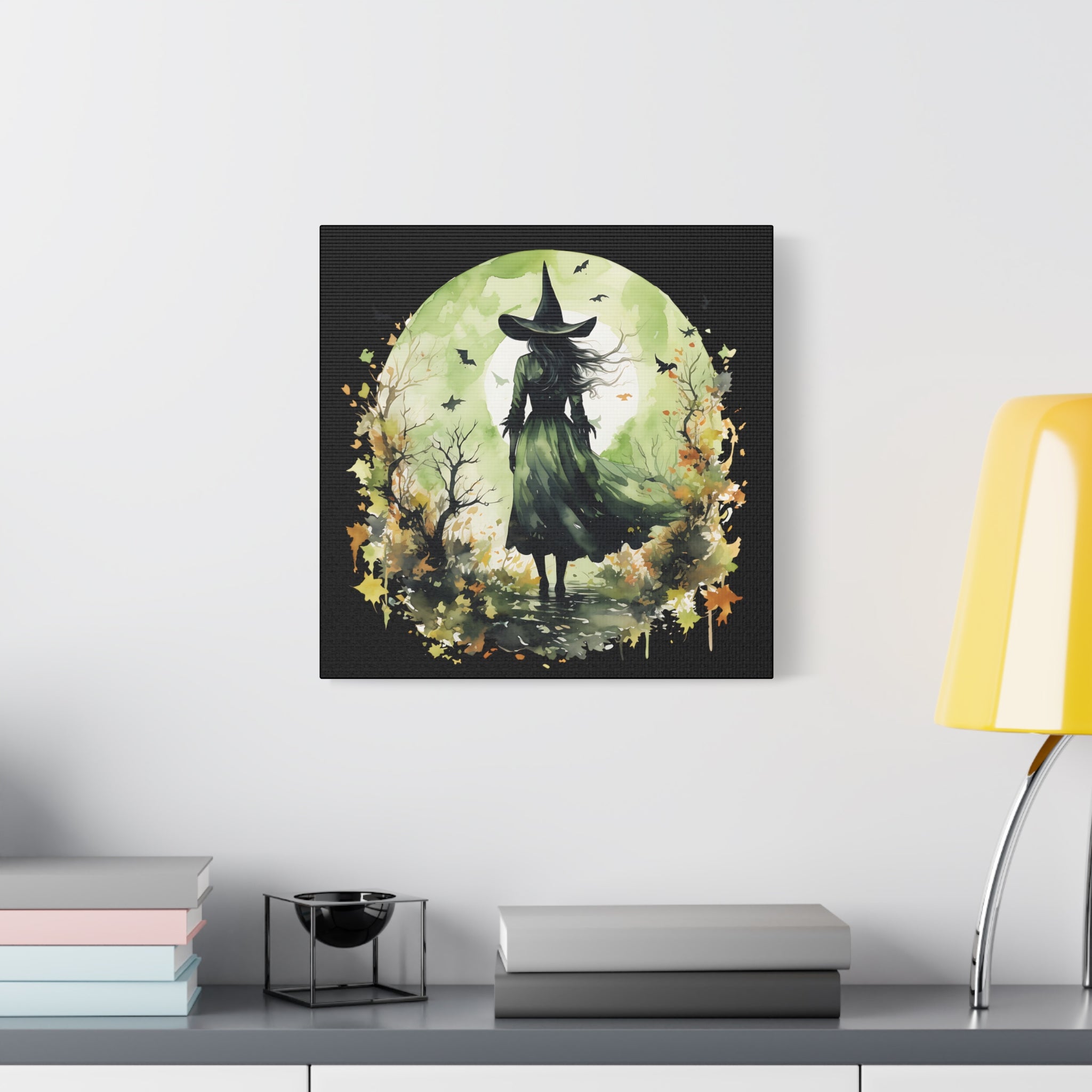 The Autumn Witch Canvas Wall Art, Mystic Decor for Halloween, Nature Lover Gift, Artistic Home Décor, Witch Art Print