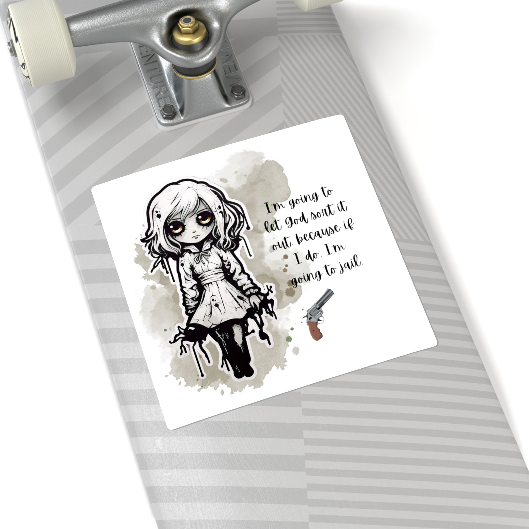 Creepy Doll Square Stickers, Quirky Stickers for Laptop, Bullet Journal, Aesthetic Gifts, Alternative Art Decor, Fun Quote Vinyl [...]