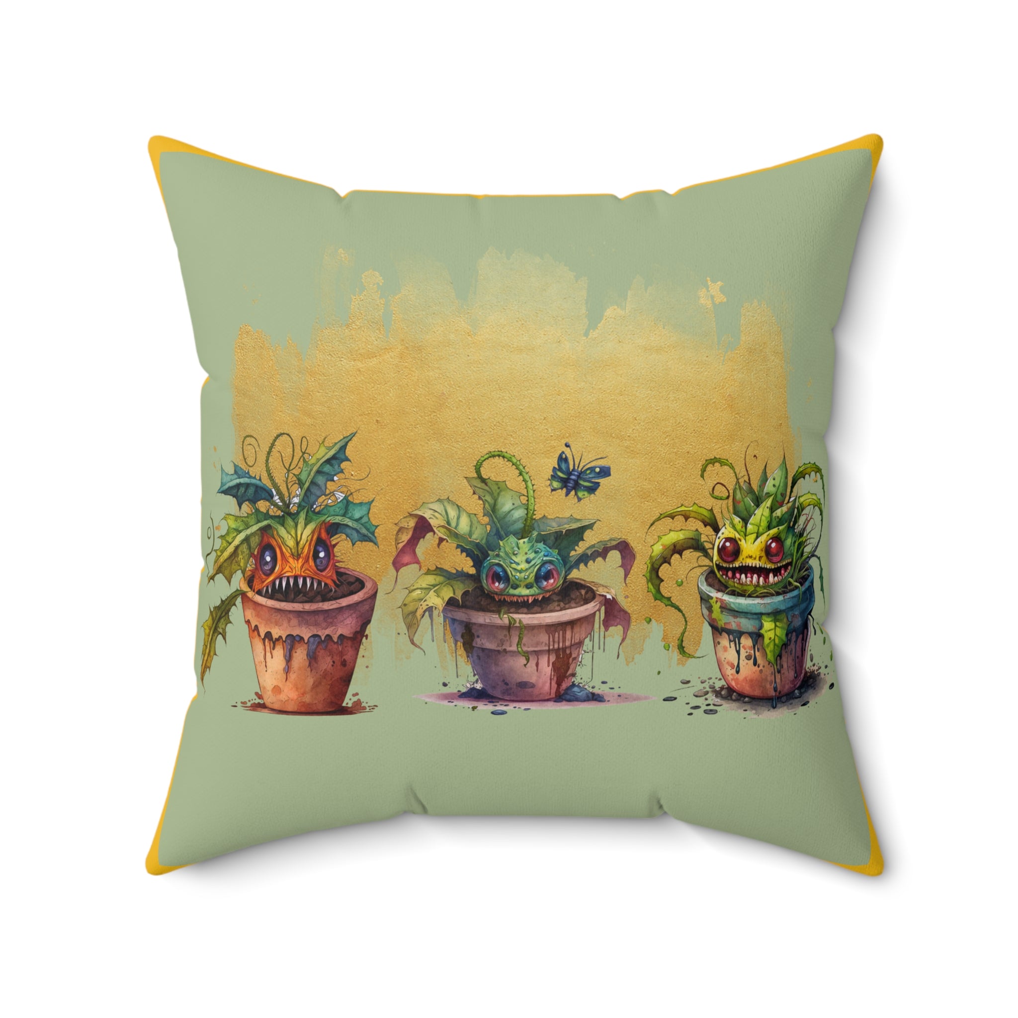 Creepy Garden 2 Square Pillow | Cozy Home Decor, Garden Lover Gift, Indoor Cushion, Nature-Inspired Accent