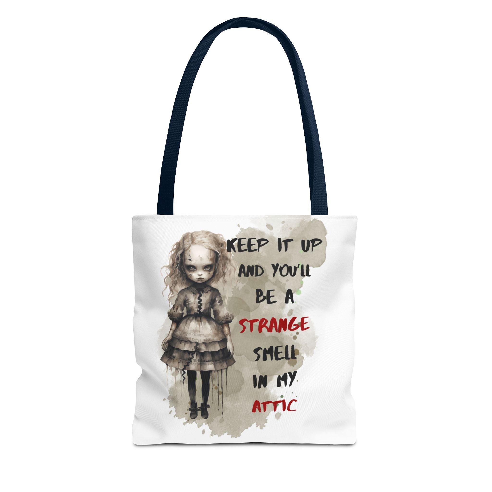 Strange Smell in My Attic Tote Bag, Gothic Eco-Friendly Tote, Witchy Canvas Bag, Unique Gift for Horror Fans, Halloween Essential