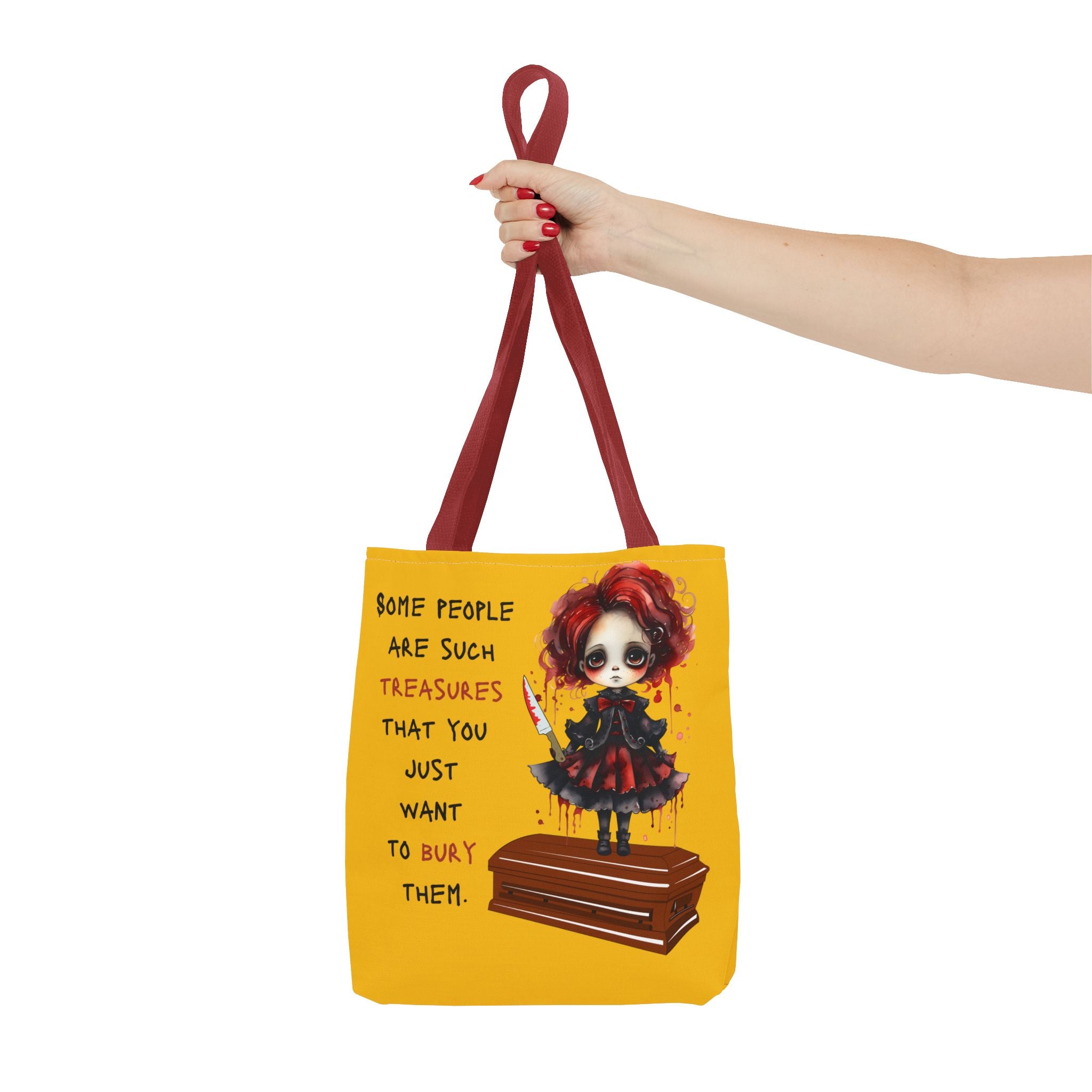Creepy Doll Tote Bag with Quirky Artwork, Ideal for Halloween Decor, Gift for Alternative Fashion Lovers, Unique Shopper Bag, Spooky Gift