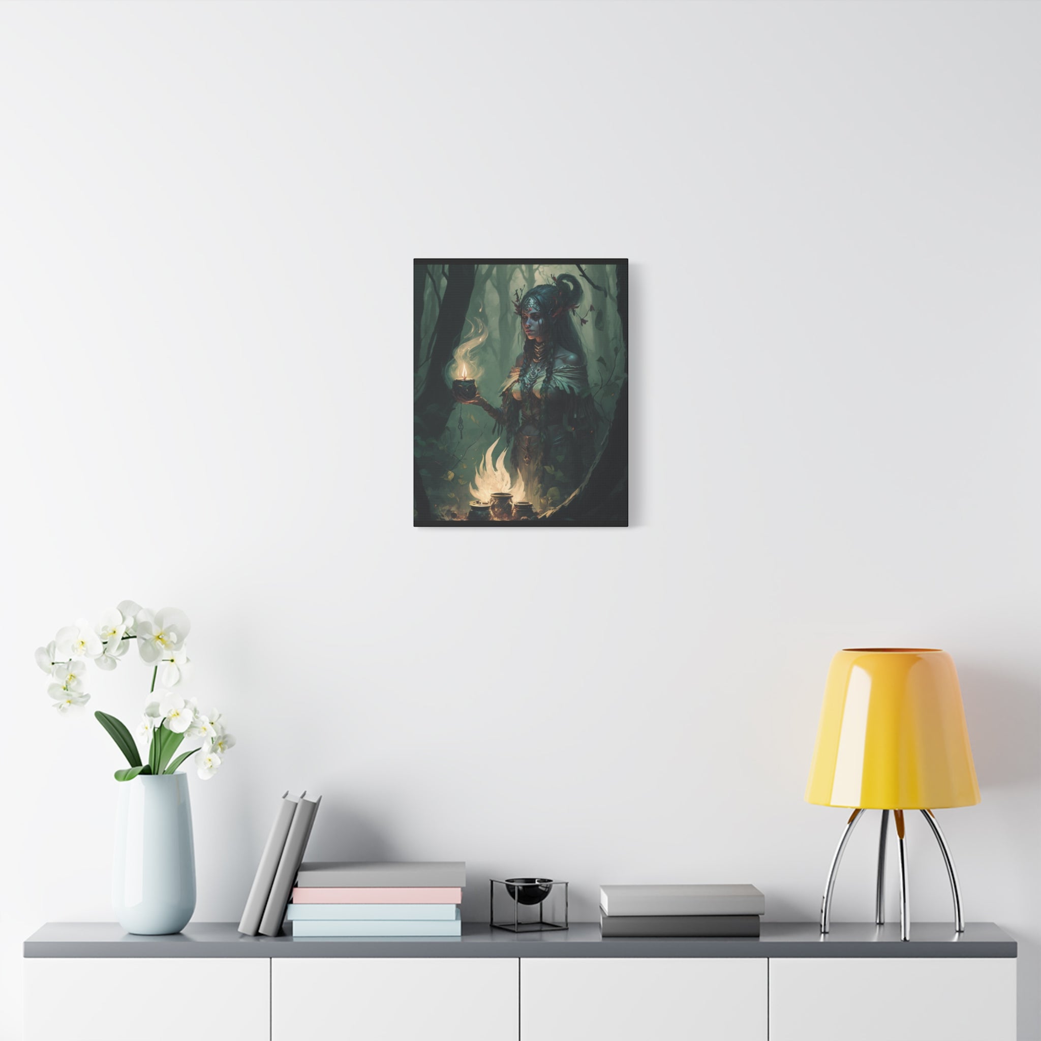 Enchanting Forest Goddess Canvas Art, Mystical Wall Decor, Spiritual Home Decor, Witchy Gift, Bohemian Artwork, Fantasy Art