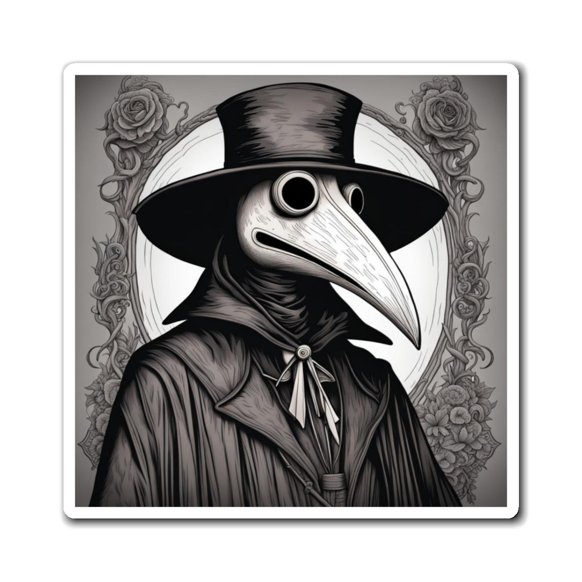 Vintage Plague Doctor Magnet, Gothic Home Decor, Unique Gift for Halloween, Fridge Art, Retro Style Decoration