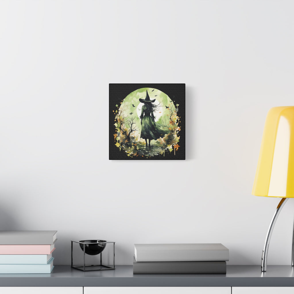 The Autumn Witch Canvas Wall Art, Mystic Decor for Halloween, Nature Lover Gift, Artistic Home Décor, Witch Art Print