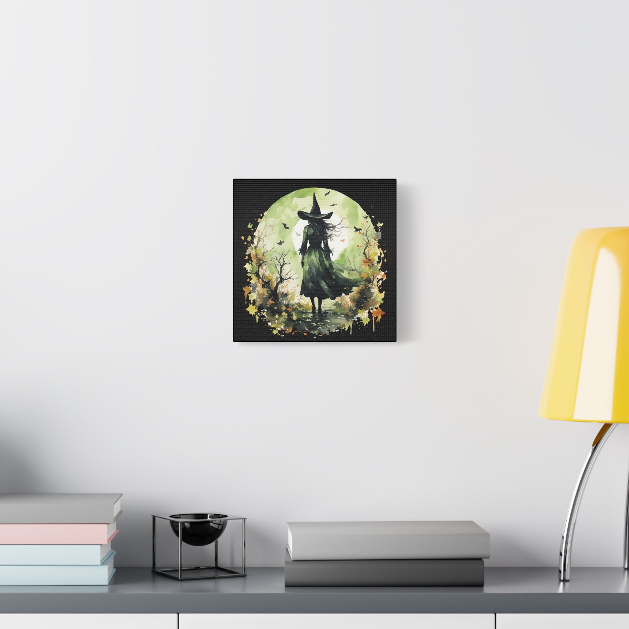 The Autumn Witch Canvas Wall Art, Mystic Decor for Halloween, Nature Lover Gift, Artistic Home Décor, Witch Art Print