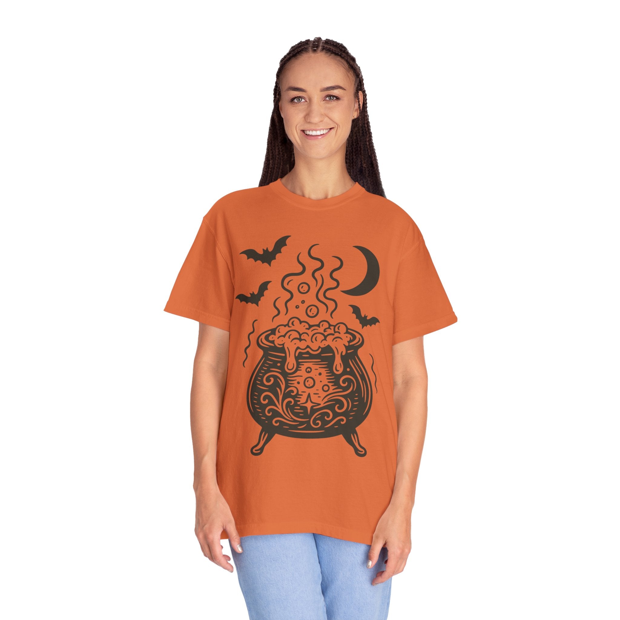 Halloween Cauldron T-shirt, Unisex Spooky Shirt, Witchy Apparel, Fall Festive Tee, Costume Party Top, Gift for Halloween Lovers