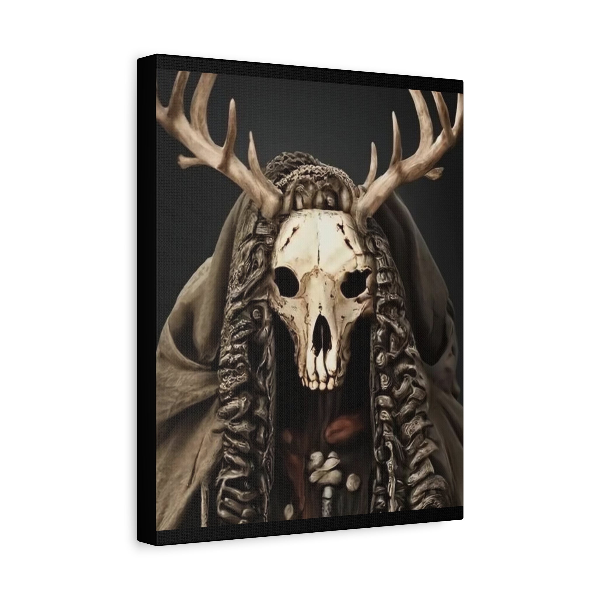 Ritual Canvas Wall Art, Skull Decor, Gothic Home Decor, Boho Aesthetic, Framed Canvas, Unique Wall Decoration