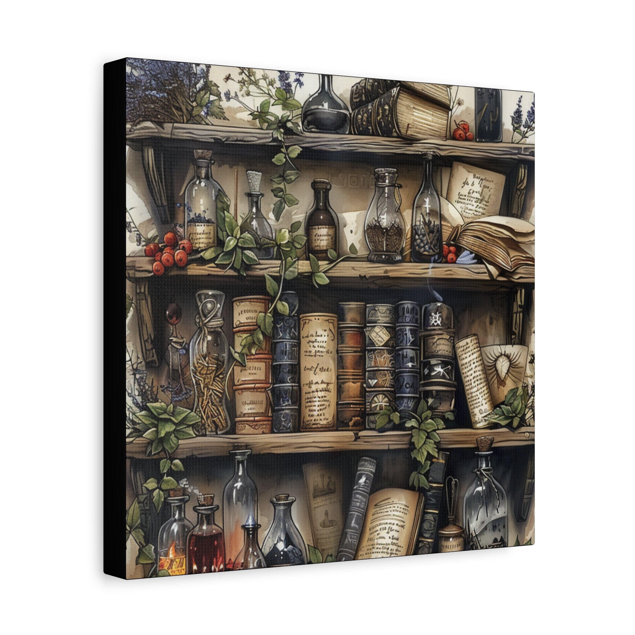 Vintage Bookstore Wall Art 2, Garden Decor, Black Bottle Artwork, Home Office Prints, Literary Gift, Cozy Aesthetic