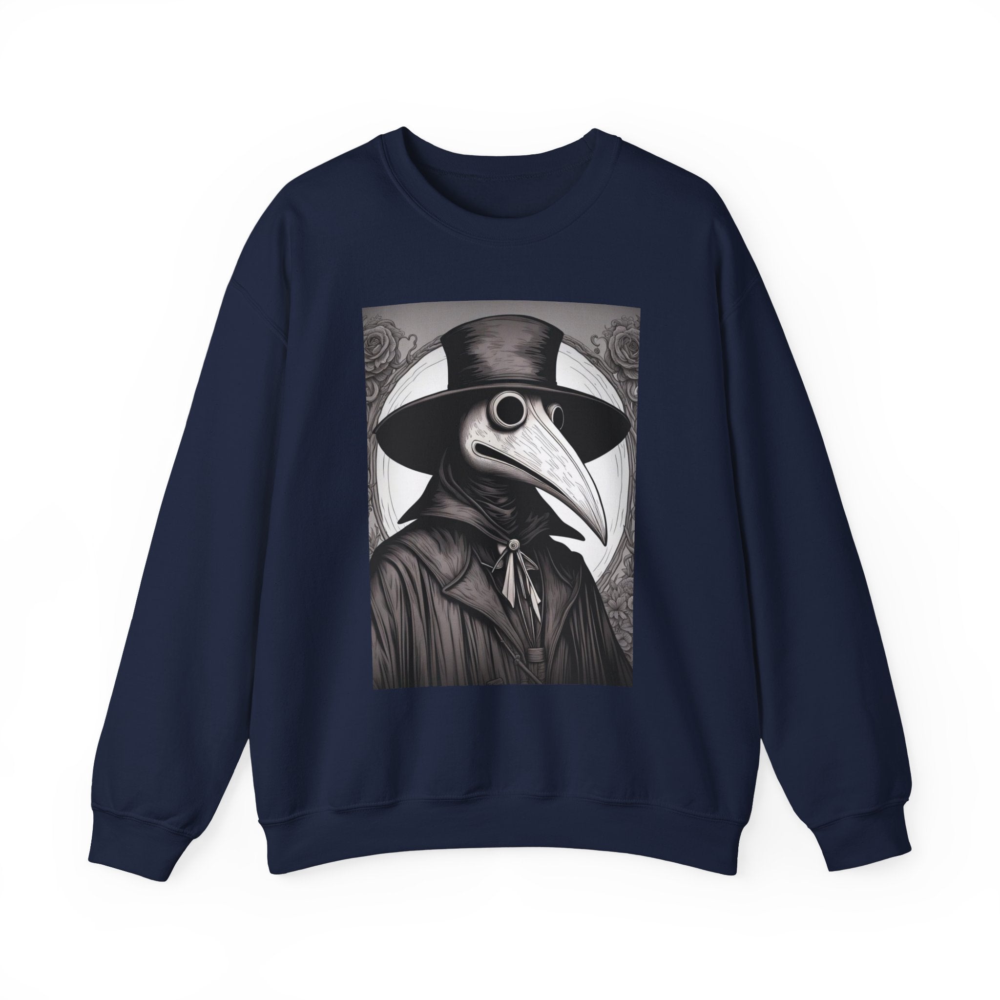 Stylish Plague Doctor Sweatshirt, Cozy Crewneck, Unique Gift for Halloween, Unisex Fashion, Vintage Aesthetic Apparel, High-Quality Comfort