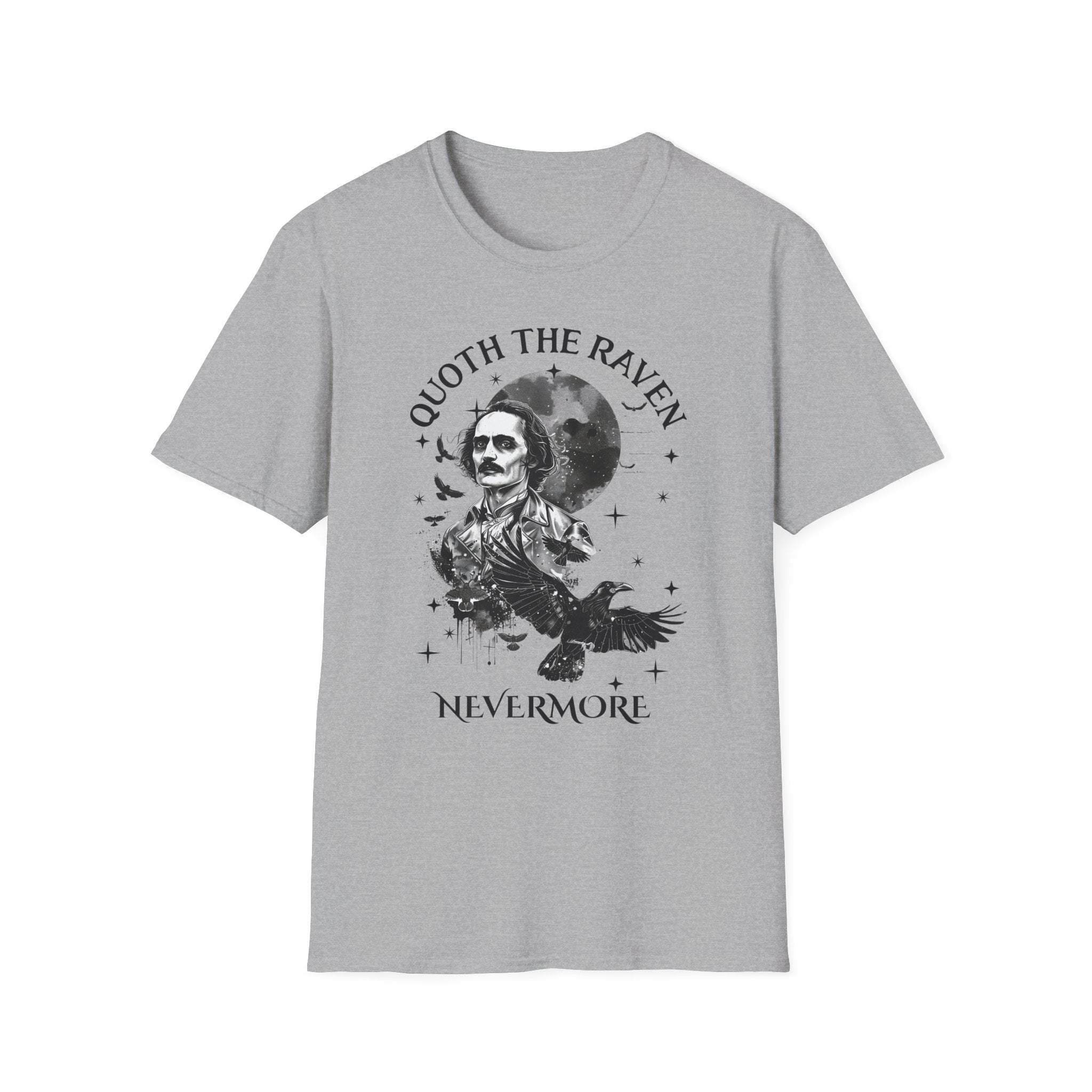 Edgar Allan Poe Themed T-Shirt | Quoth the Raven, Nevermore | Literary Gift, Vintage Style, Halloween Apparel, Book Lover Shirt